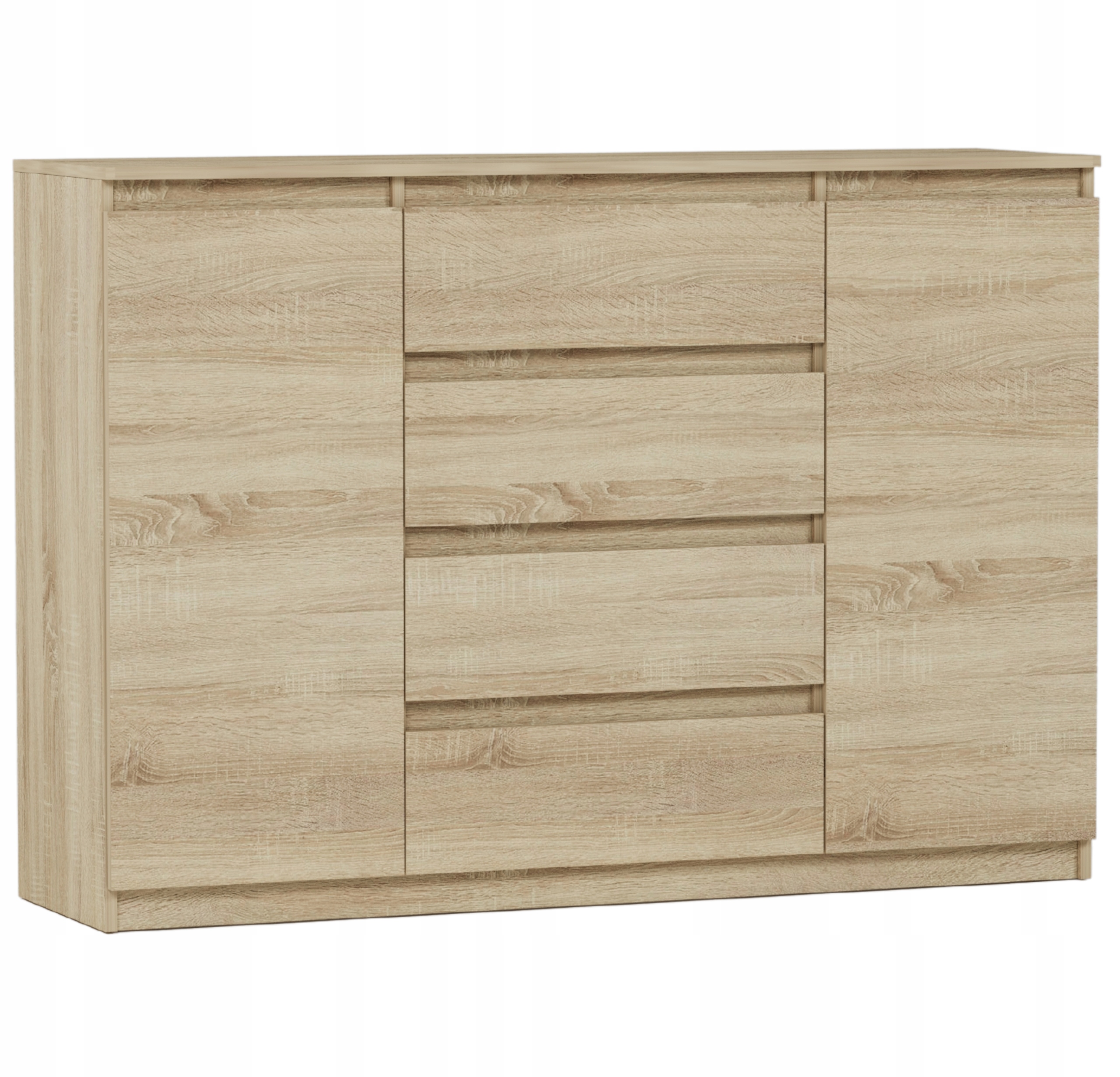 Modna KOMODA 140 SZAFKA 4 SZUFLADY 2 PÓŁKI Sonoma