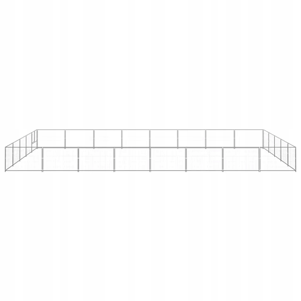 Levně vidaXL Kotec pro psa, stříbrná, 40 m², ocelová