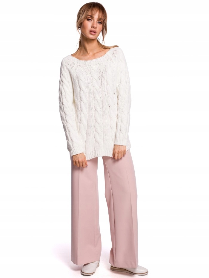 

Eu L/XL M511 Sweter z splotem typu warkocz i dekol