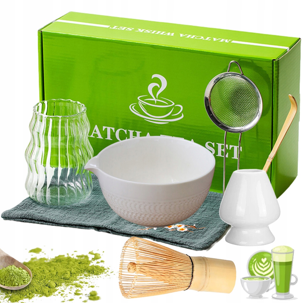 Bambusowa Miotełka Do Matchy Zestaw Chasen Łyżkę Chashaku Stojak