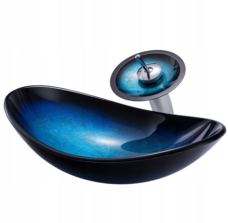 

Veldman Szklana Umywalka Niebieska Bateria LN7027