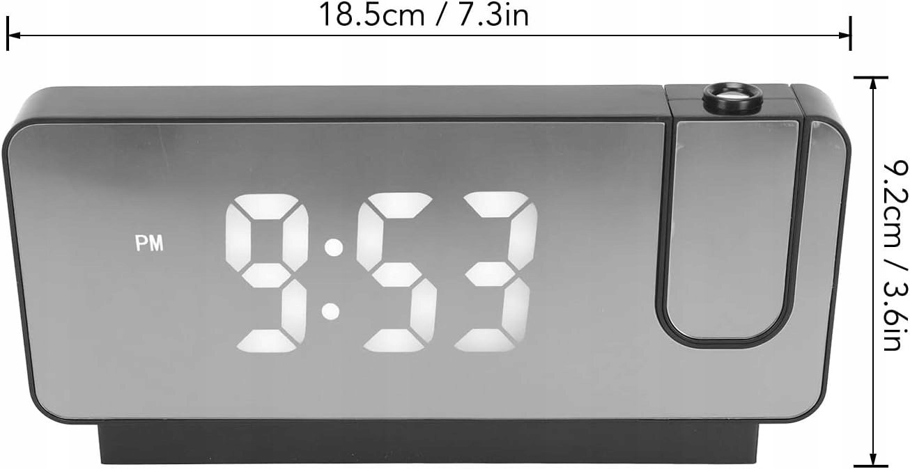 Zegar Budzik Elektroniczny Nowoczesny Cyfrowy Termometr Projektor LED Marka inna