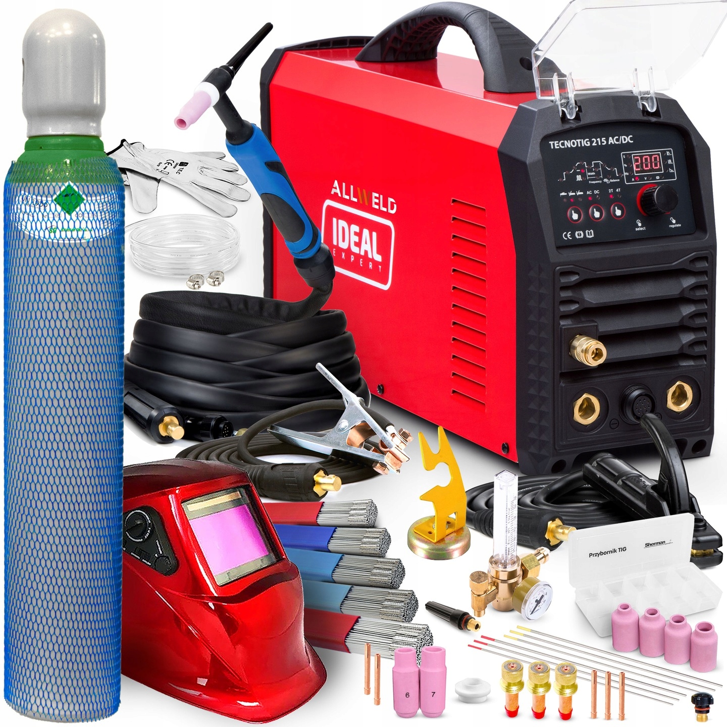 Invertorová Svářečka Ideal Tecno Tig 215 Ac DC Puls Mma 230V 200A Hf Igbt