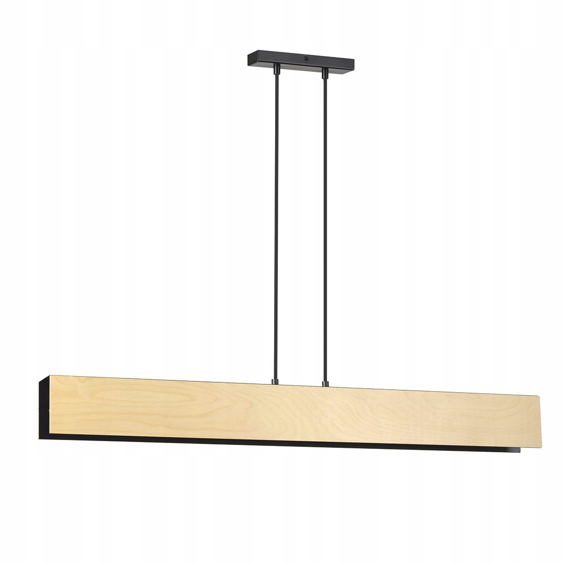 Lampa wisząca podłużna drewniana czarna brązowa 100 cm do jadalni Emibig