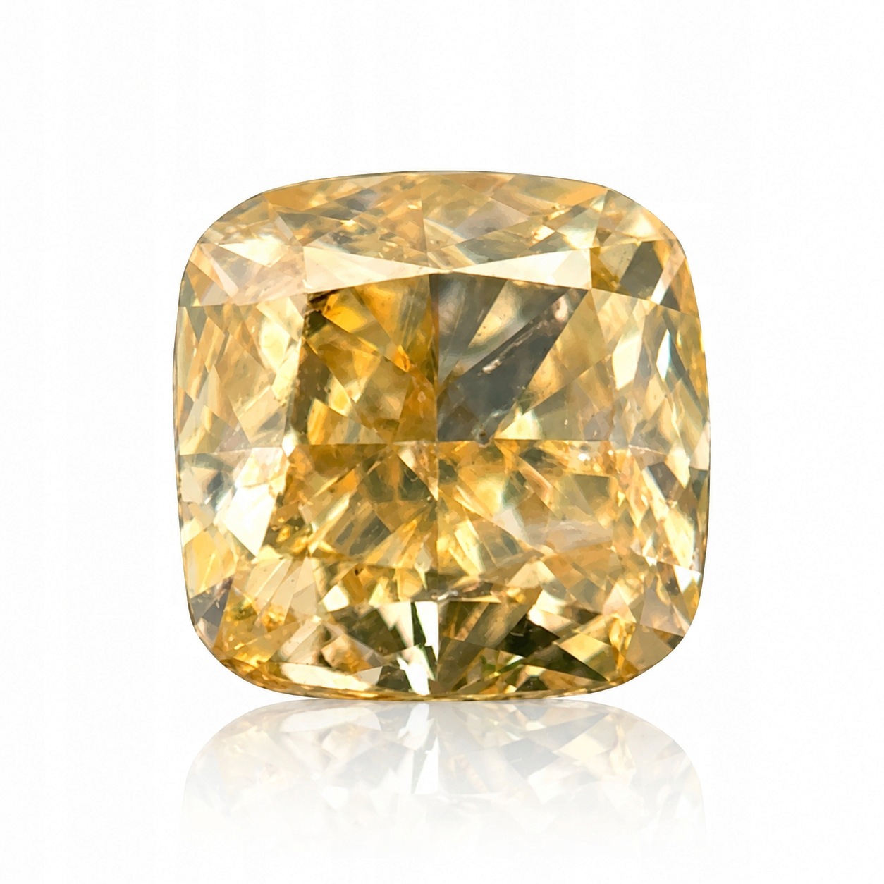 Přírodní diamant 0.26 ct Žlutý Cushion SI2 certifikát Igi