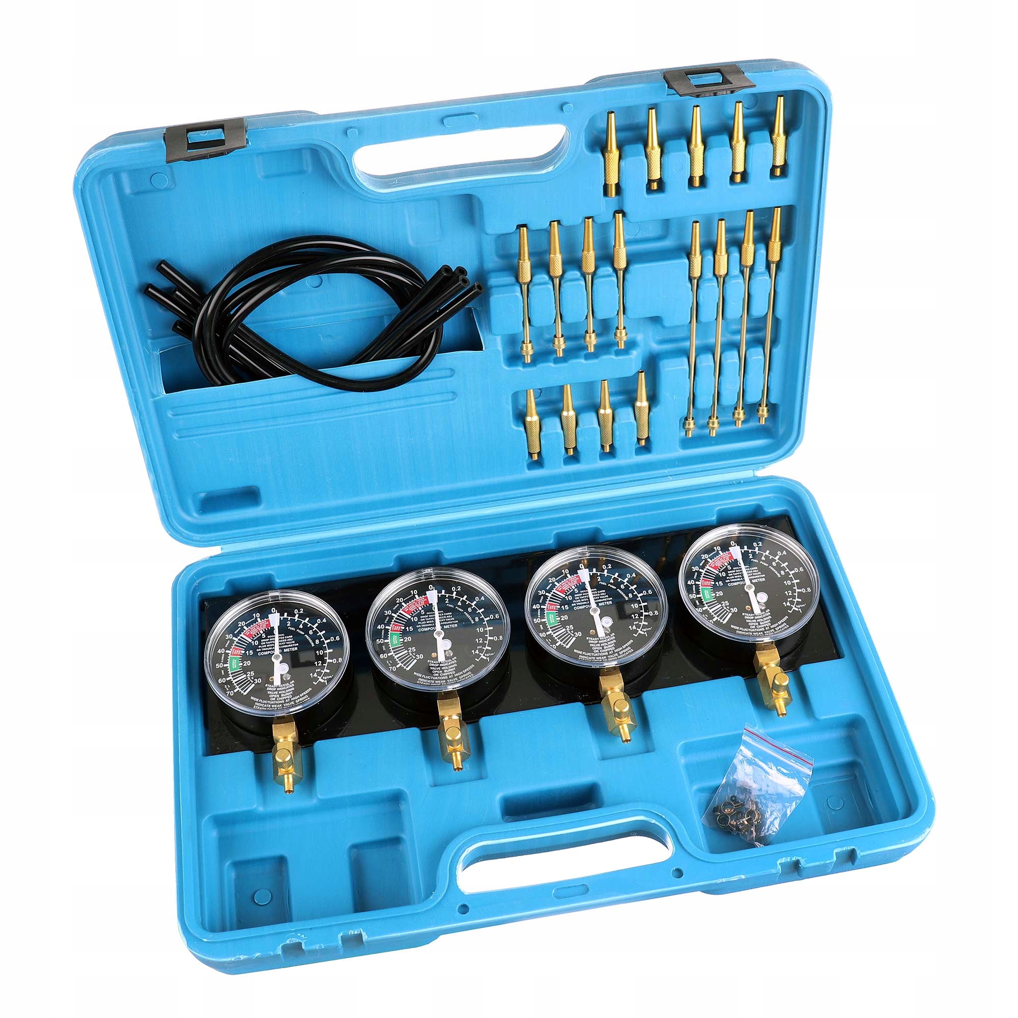 Sada Vakuometrů Pro Synchronizaci Karburátorů 4 Hodiny 4 Adaptéry