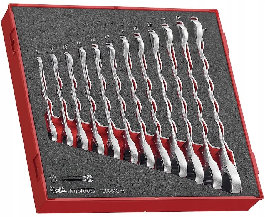 Sada 12 kľúčov s račňou Teng Tools TED6512RS