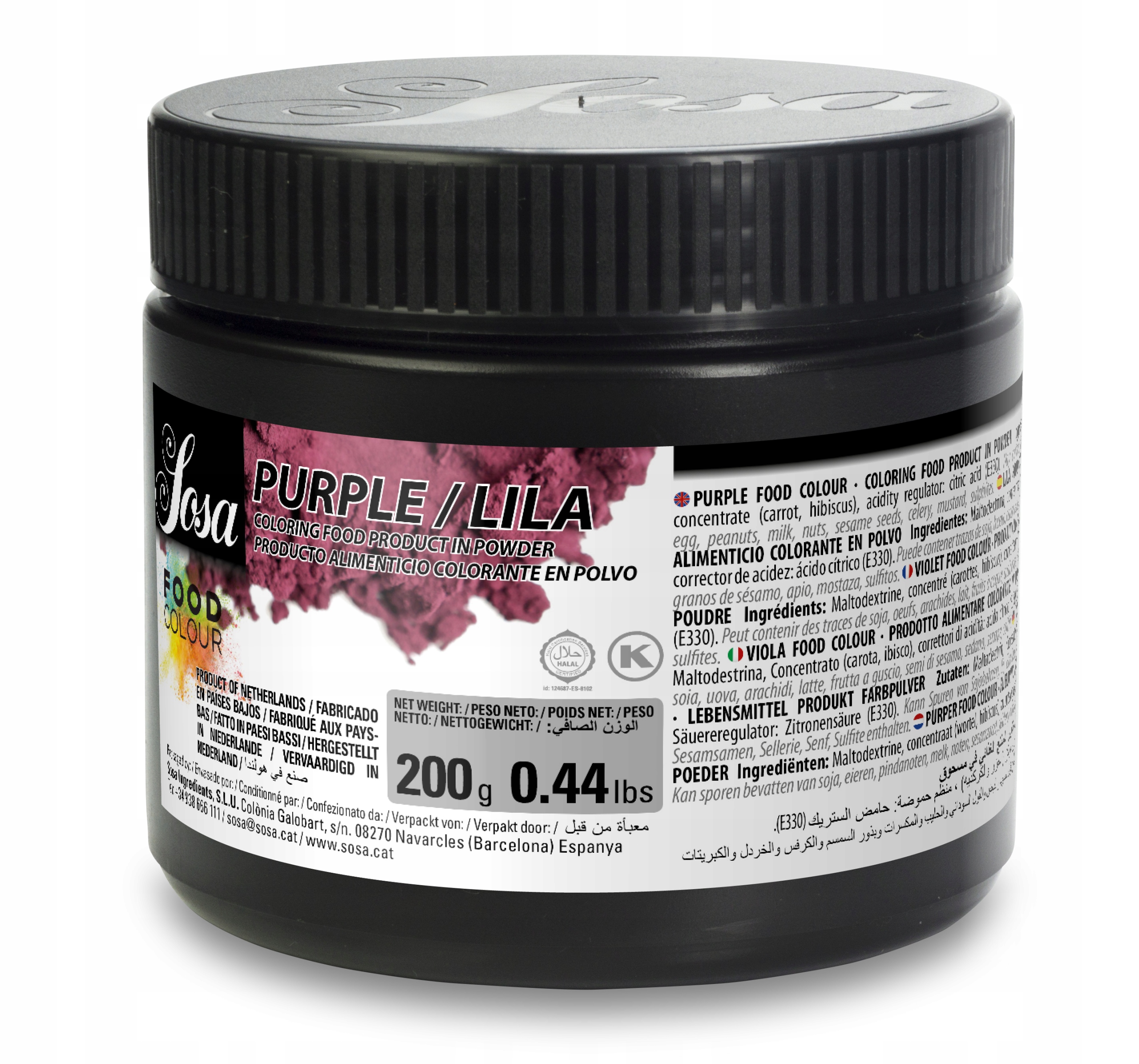 Fialová přírodní potravinářská barva Food Colour Sosa 200 g