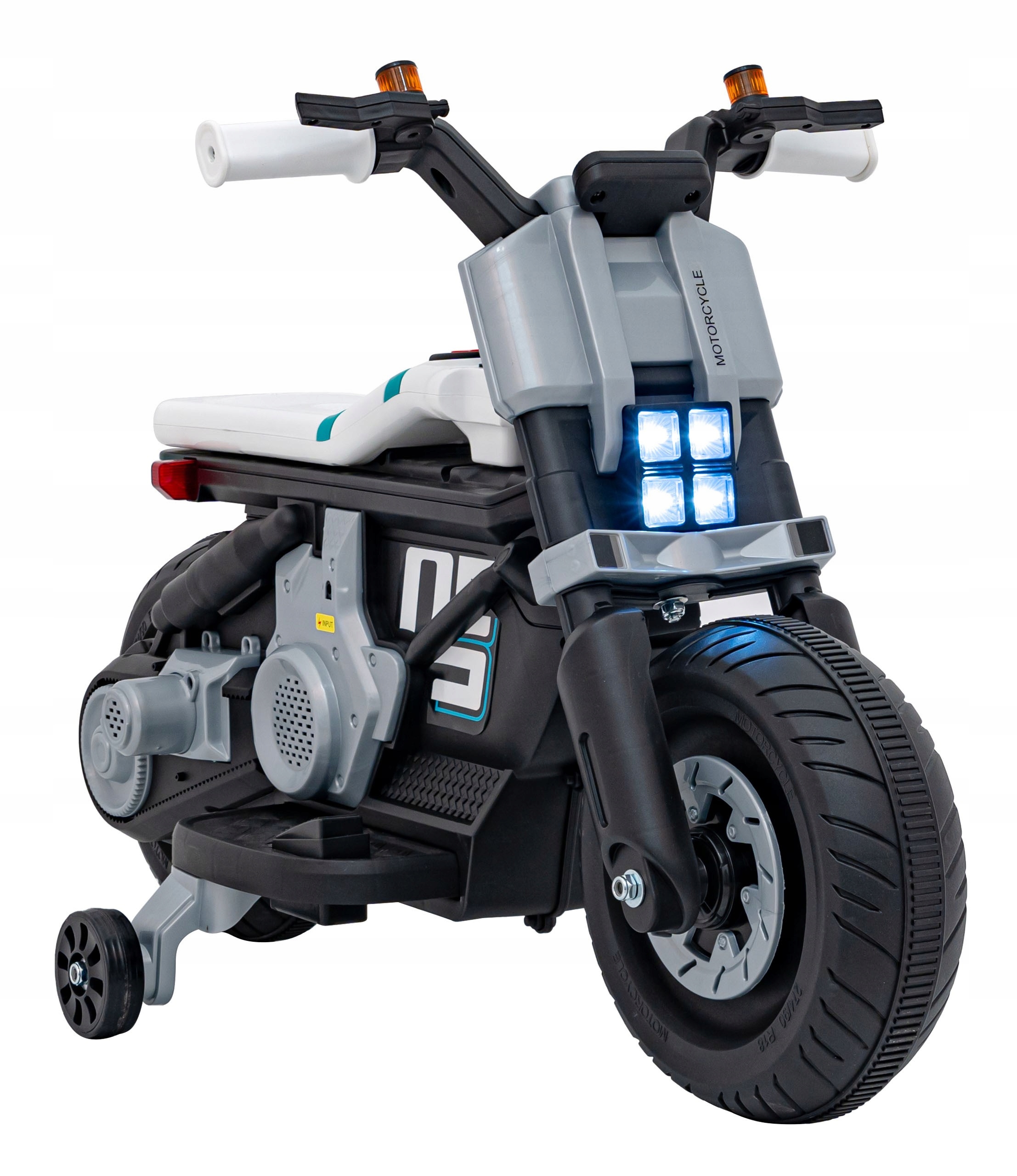 Pojazd Motorek Future 88 Dla Dzieci Na Akumulator Boczne Kółka Dźwięki Led