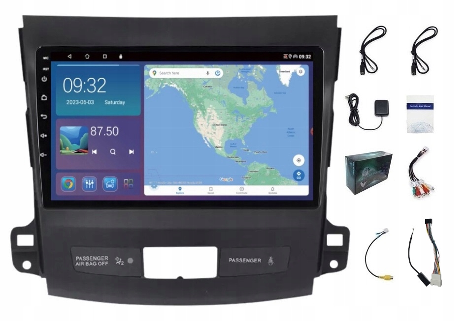 Rádio Navigácia Gps Outlander Peugeot 4007 Wifi Carplay Bt Usb 4GB 64GB