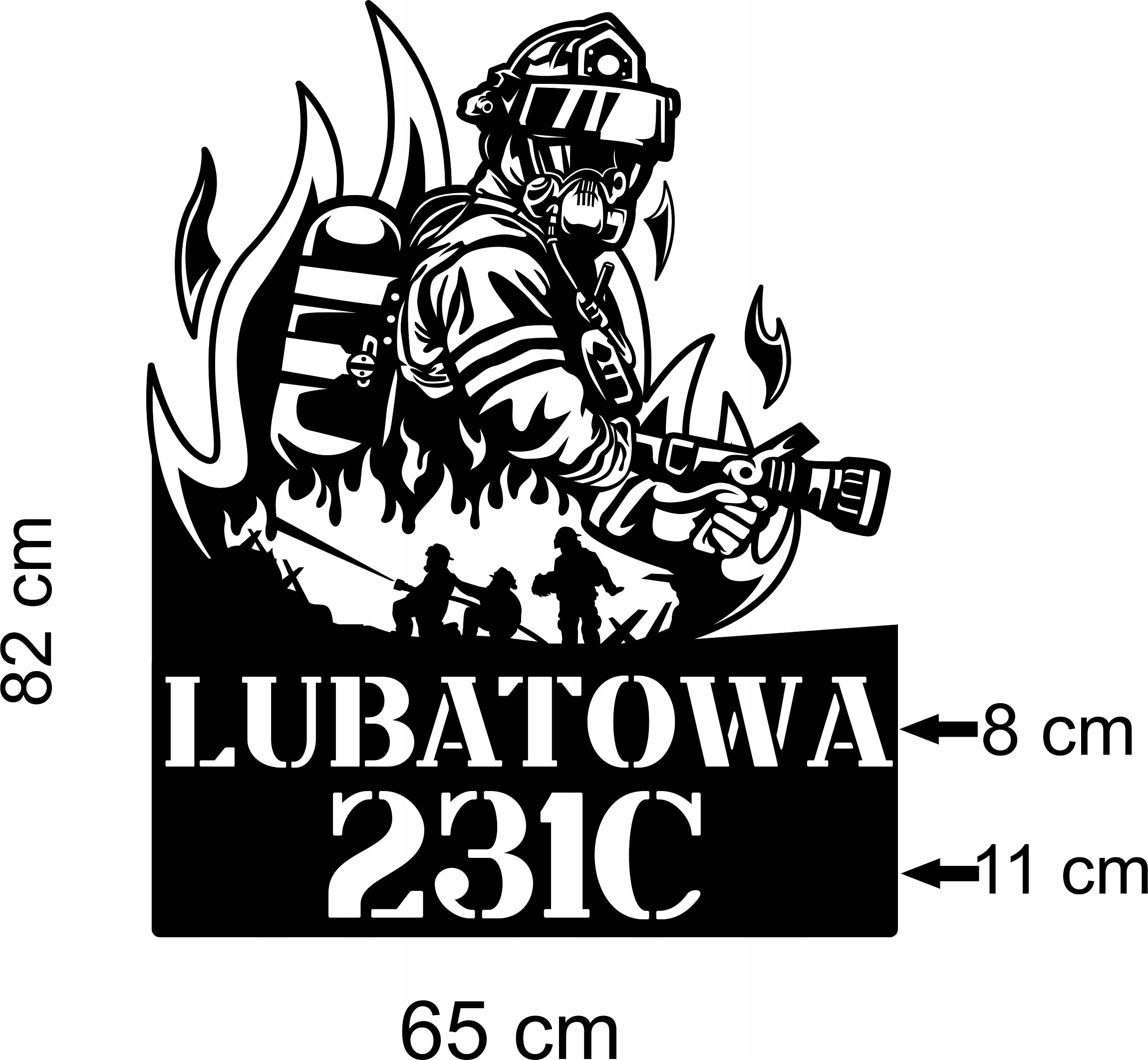 Adresa pre dom s Hasičom. Darček pre hasiča. Krásna veľká adresa číslo domu