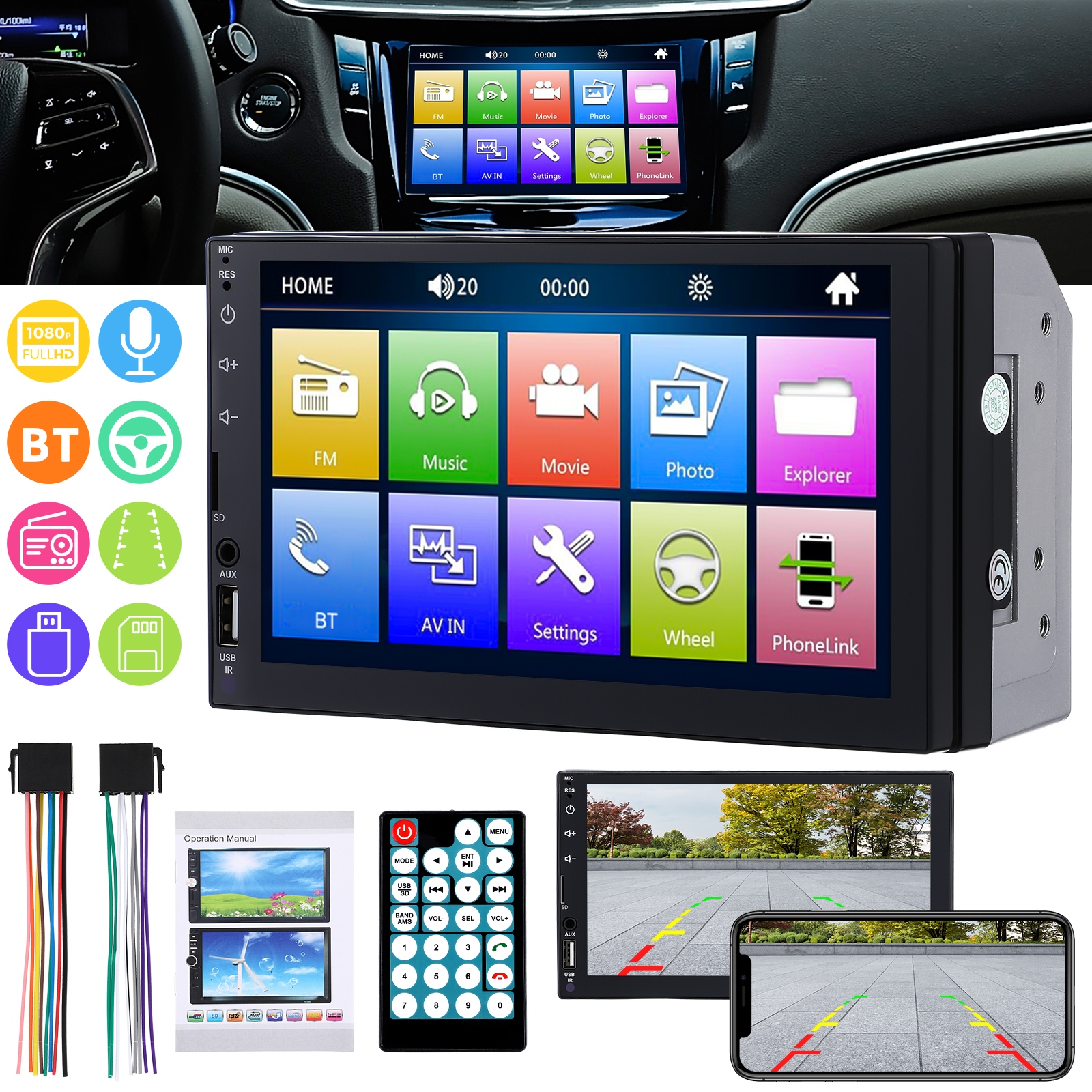 RADIO SAMOCHODOWE ODTWARZACZ MP5 BEZPRZEWODOWY ODTWARZACZ SAMOCHODOWY