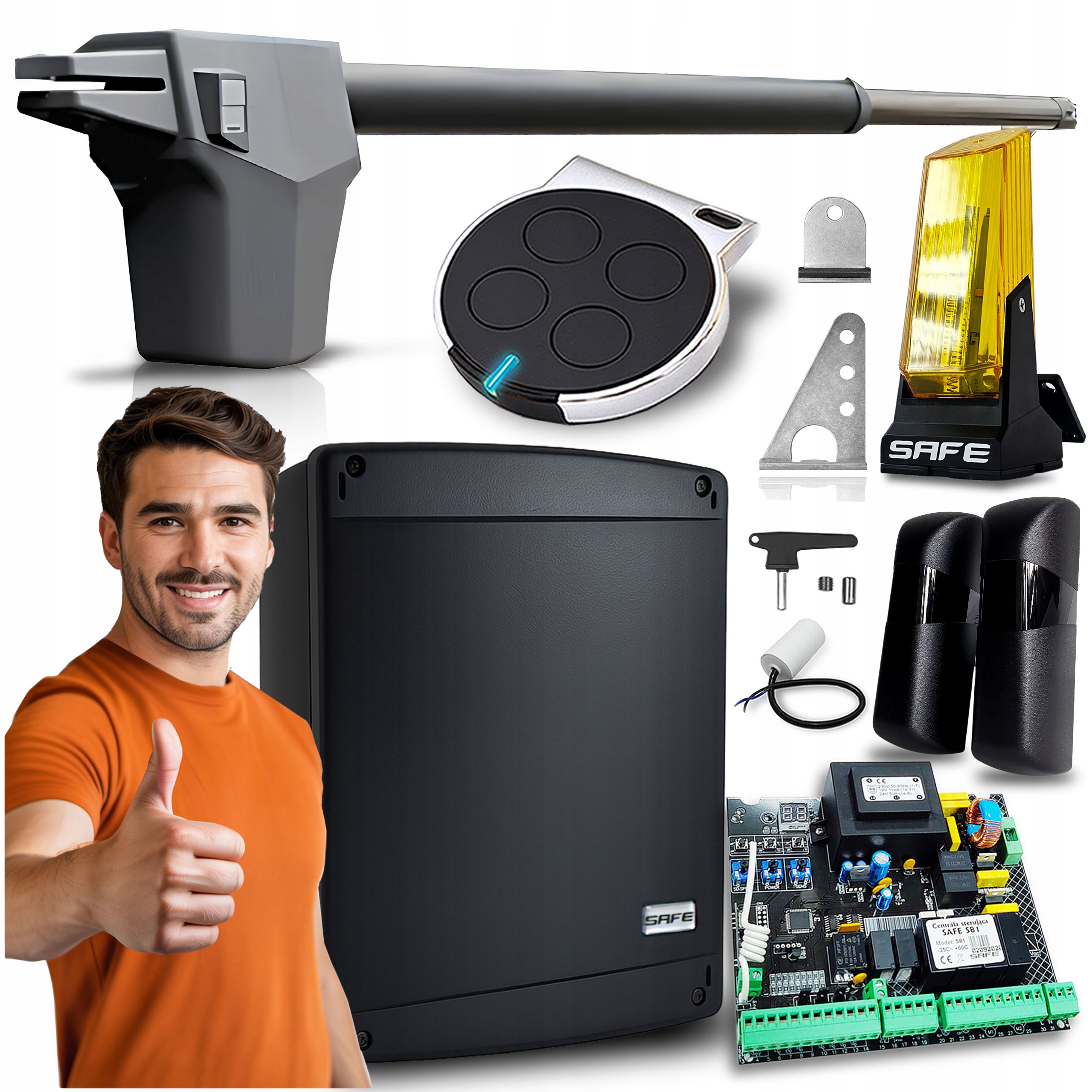 Set Pohon Pro Jednokřídlovou bránu do 4,3 m 1x Pilot Lampa Automat Levá