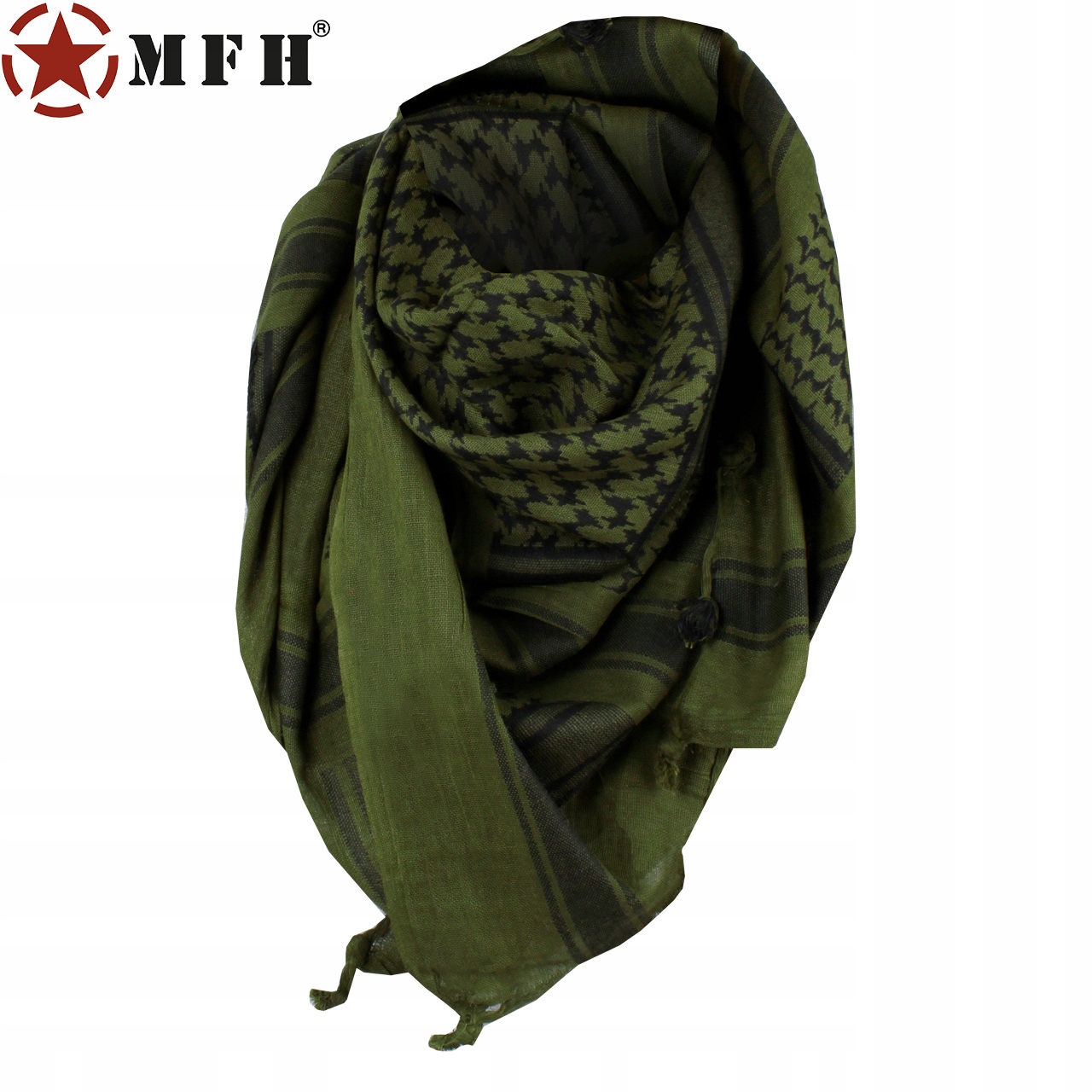 CHUSTA ARAFATKA OCHRONNA BANDANA BANDAMA Shemagh 110X110 MFH GREEN BLACK Producent inny