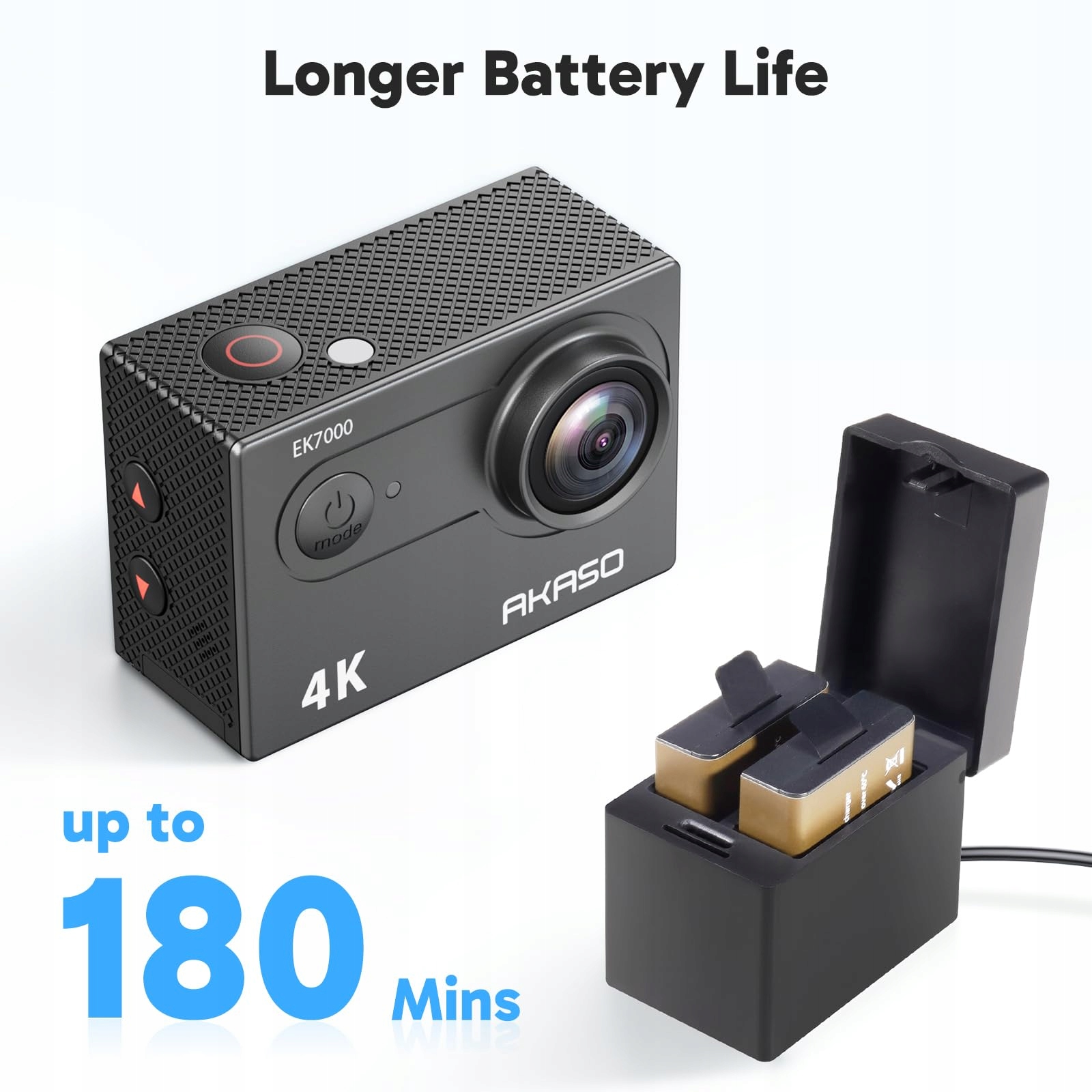 AKASO EK7000 Kamera Sportowa 4K 30FPS 64GB Karta SD Podwodna 170° LCD 2.4G — miniatura 7