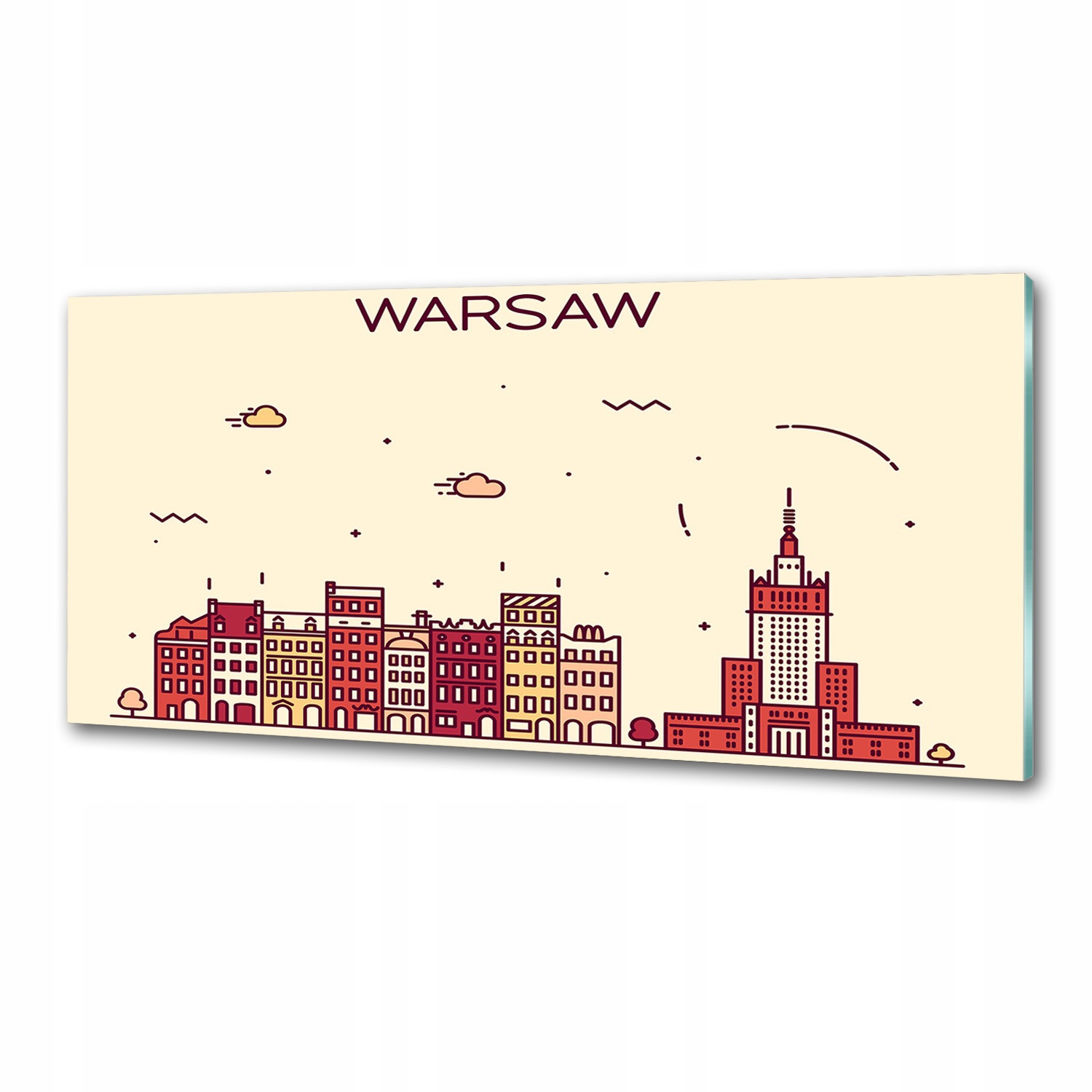 Kuchynský panel Varšava Poľsko 125x50 cm Lepidlo