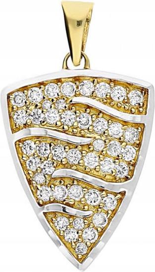 Zlatý přívěsek 585 Ciferník Se Zirkony 1,96 g, módní vzor na řetízek