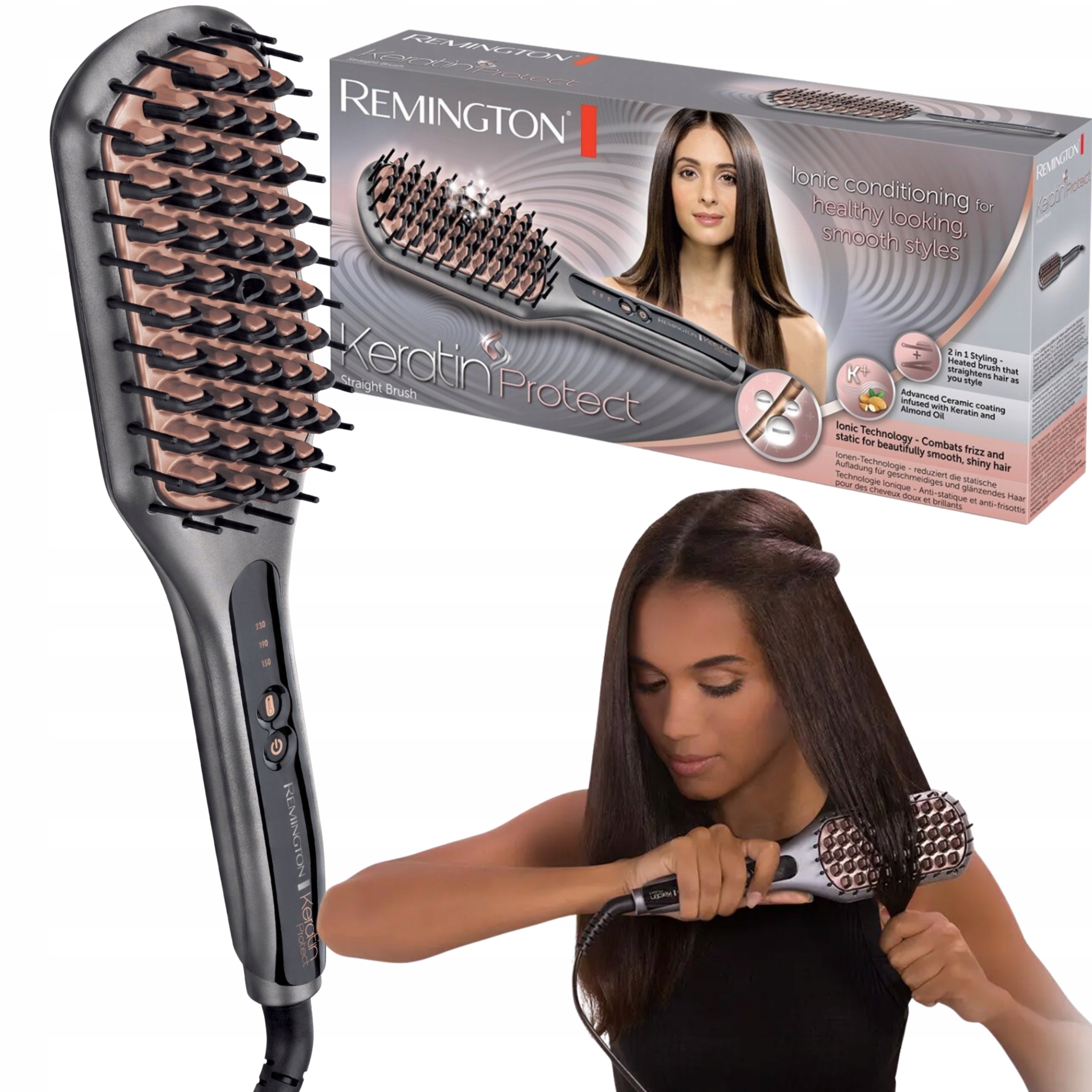 Szczotka Prostująca Keratynowa Do Włosów Prostownica Jonizująca