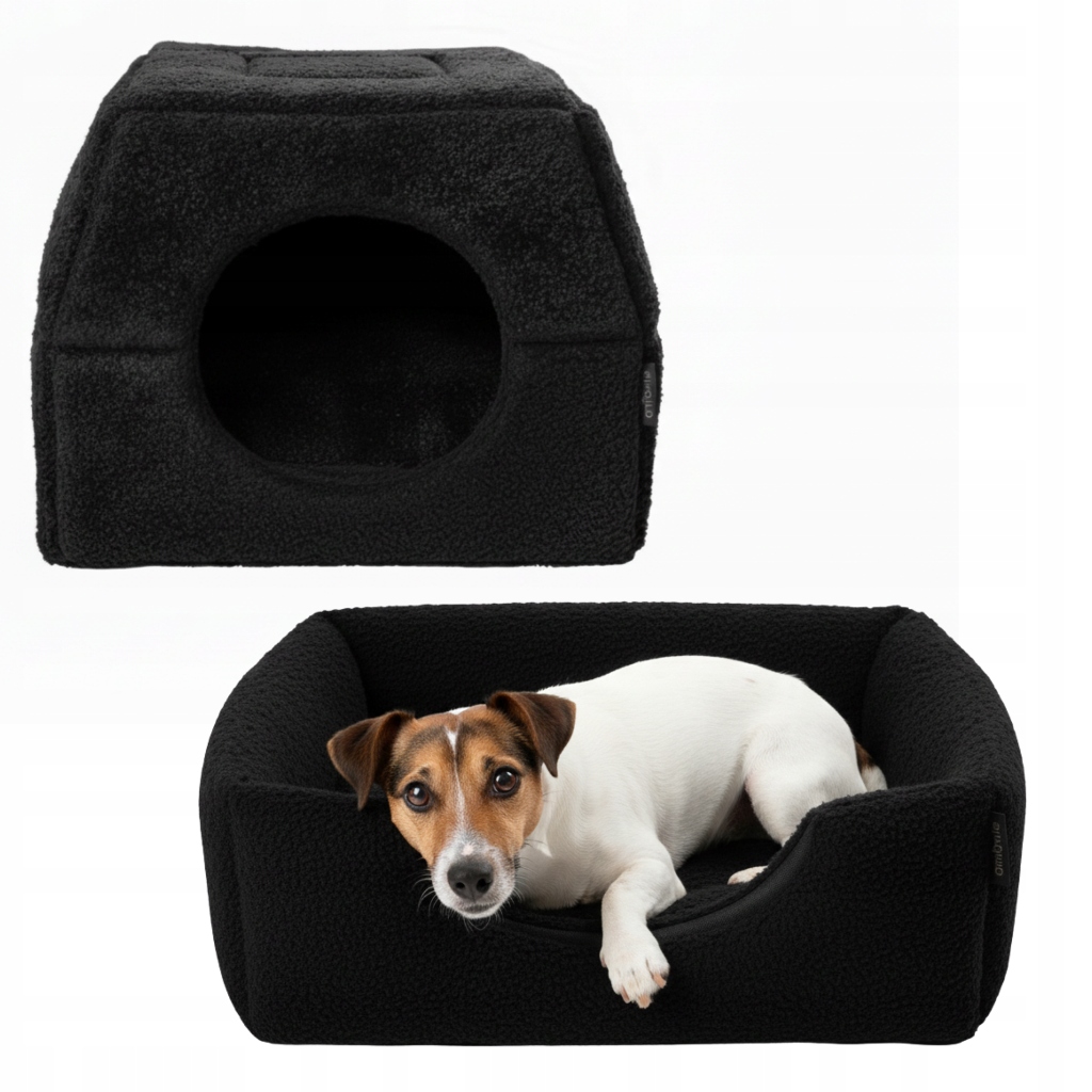 Pelíšek Domeček pro psa kočku 2v1 M 48x48 Potah Protiskluzové