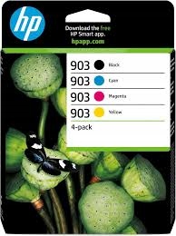 Oryginał 4szt Hp 903 Cmyk 6ZC73AE Cyan Magenta Yellow Black 03.2027r. Box