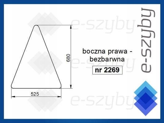 čelní sklo traktor Fiat 80 90 94 boční pravé bezbarvé
