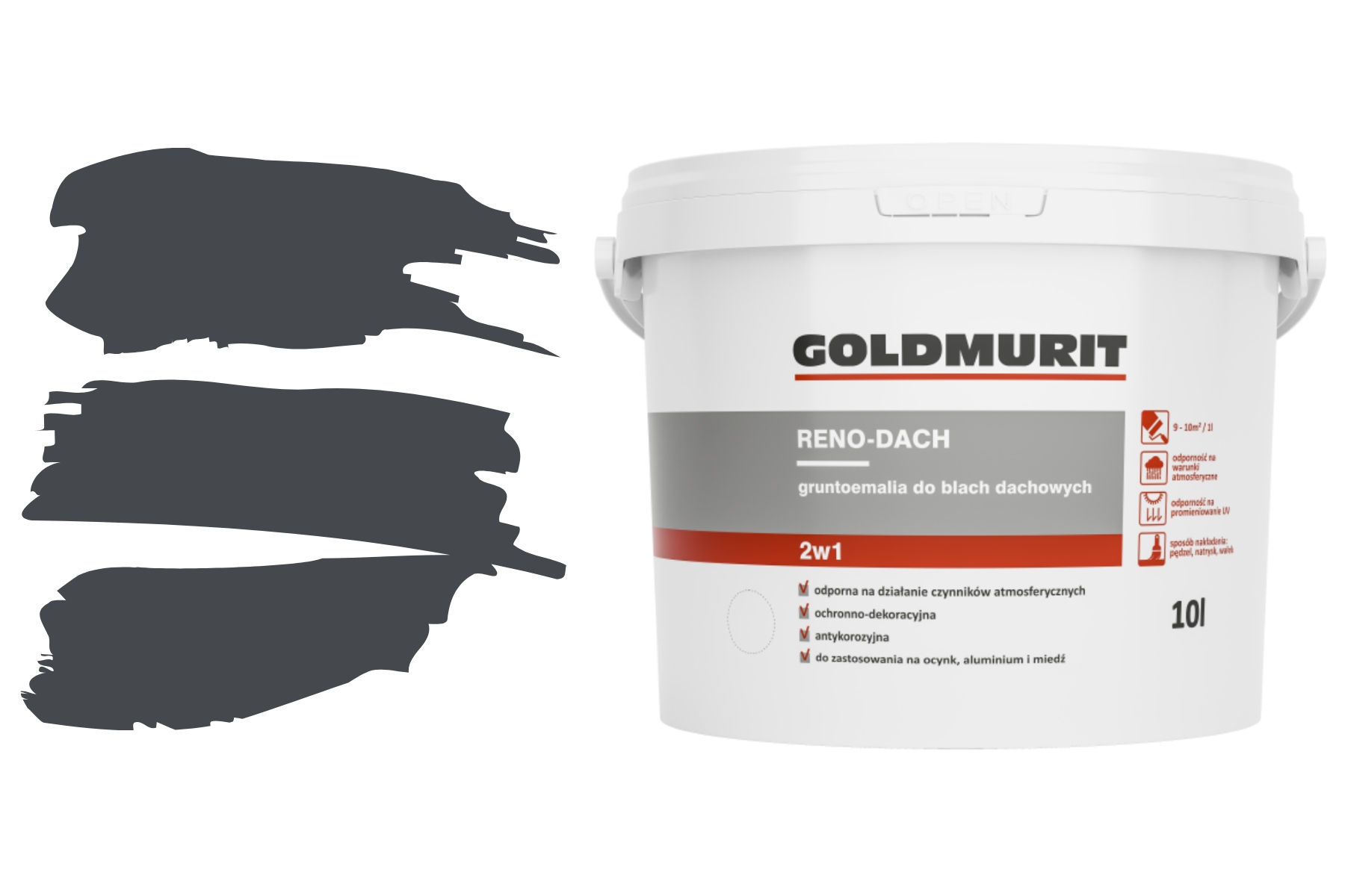 Goldmurit Reno-Dach farba na strechy antracitová RAL7024 10l