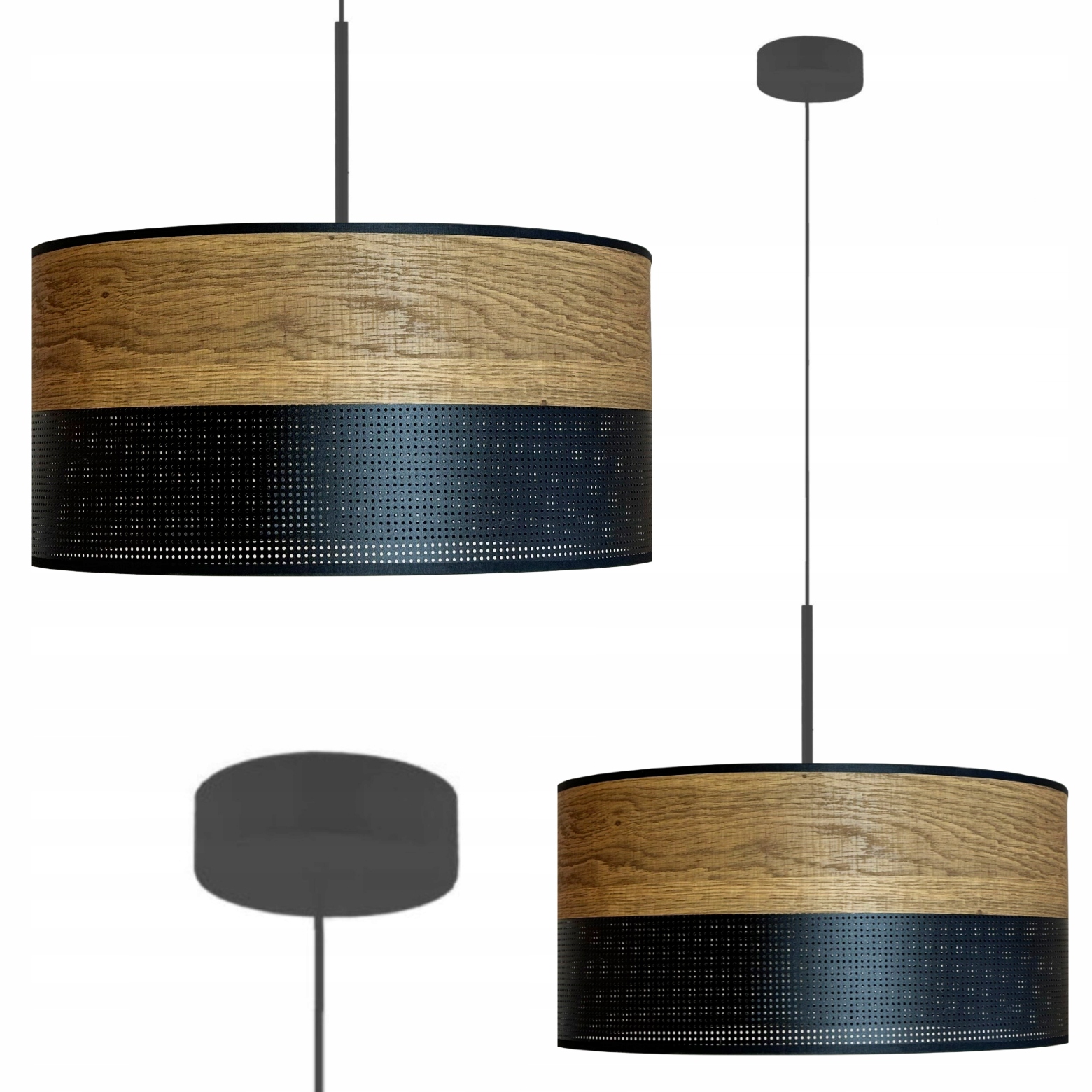 Lampa wisząca sufitowa żyrandol abażur Led E27 loftowa nowoczesna Jazz 40cm