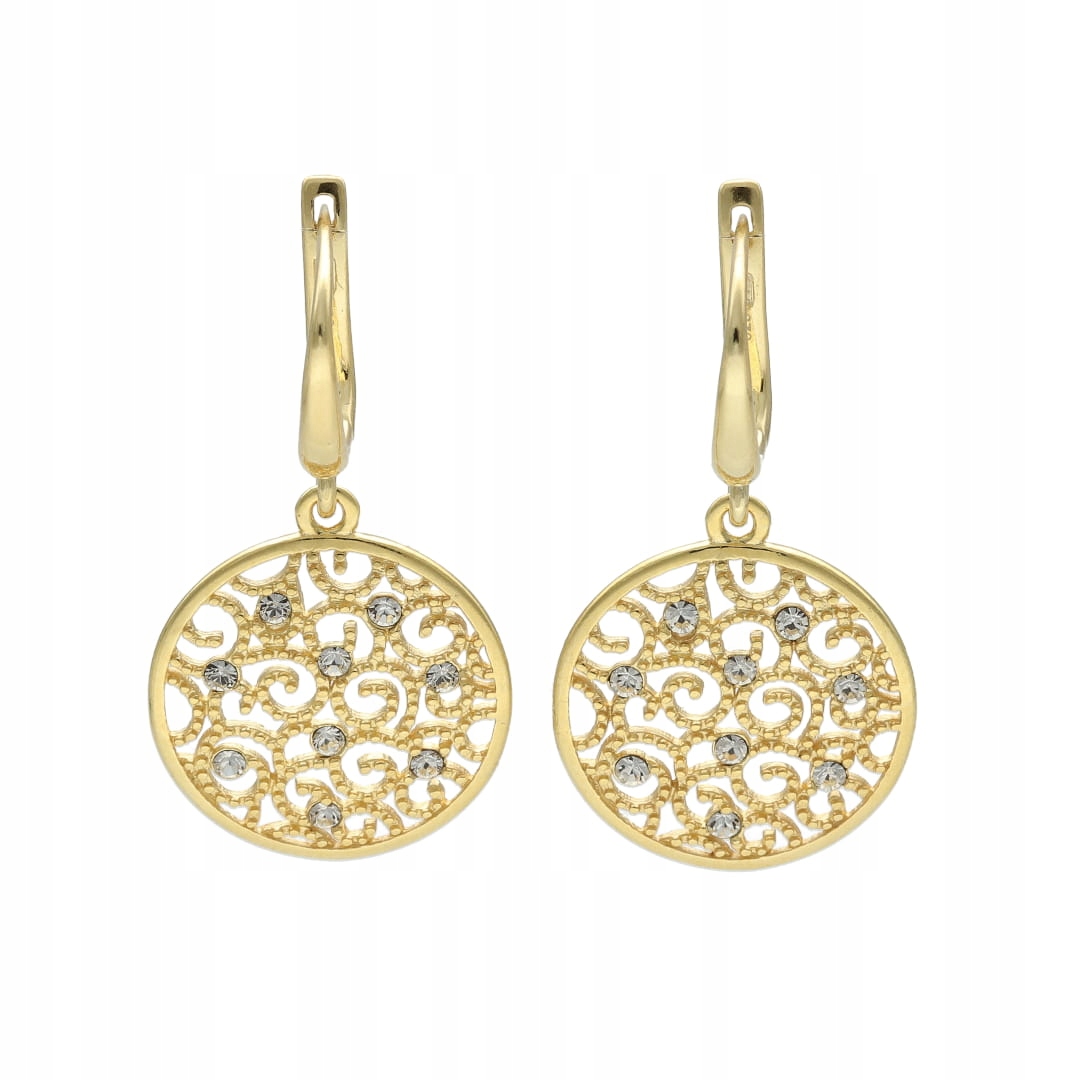 Náušnice s prolamovaným stříbro pozlaceným prvkem