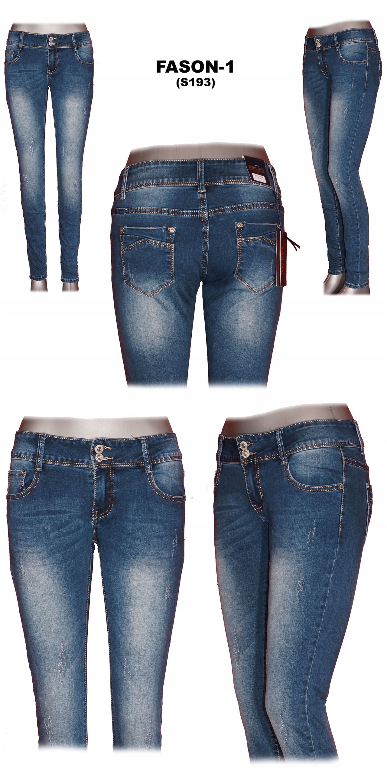 

Spodnie Jeansowe Rurki Jeansy Przetarcia 42 s193