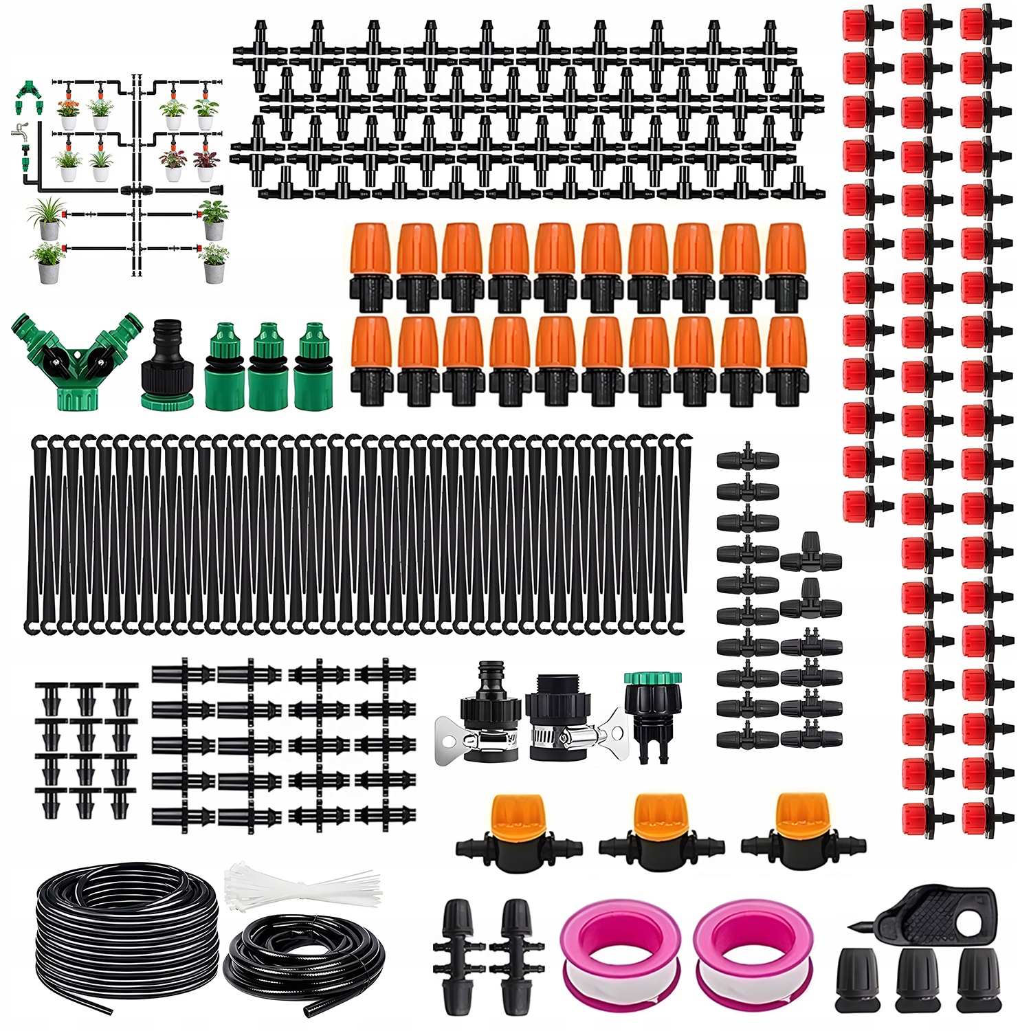 Automatický Zavlažovací Set S Kapkami, Nastavitelný Pro Zahradu A Rostliny