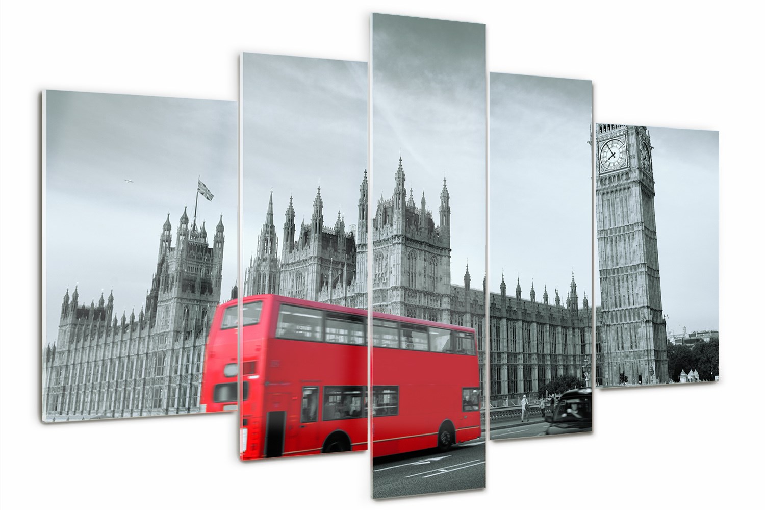 

Obraz szkło tryptyk do salonu Londyński autobus