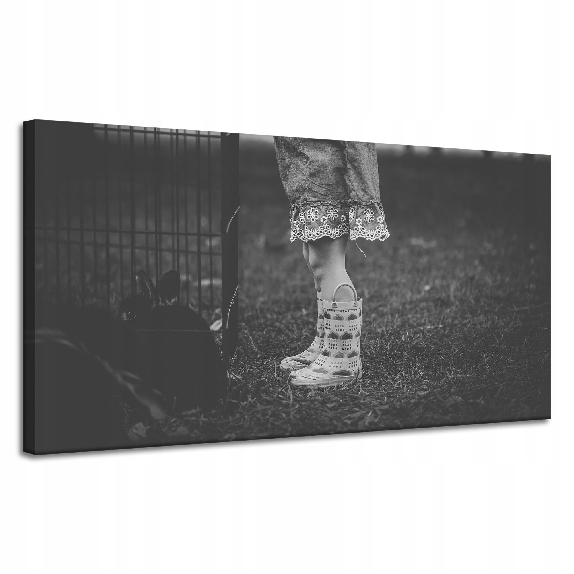 Obraz Canvas Černobílé dětské holínky 120x60
