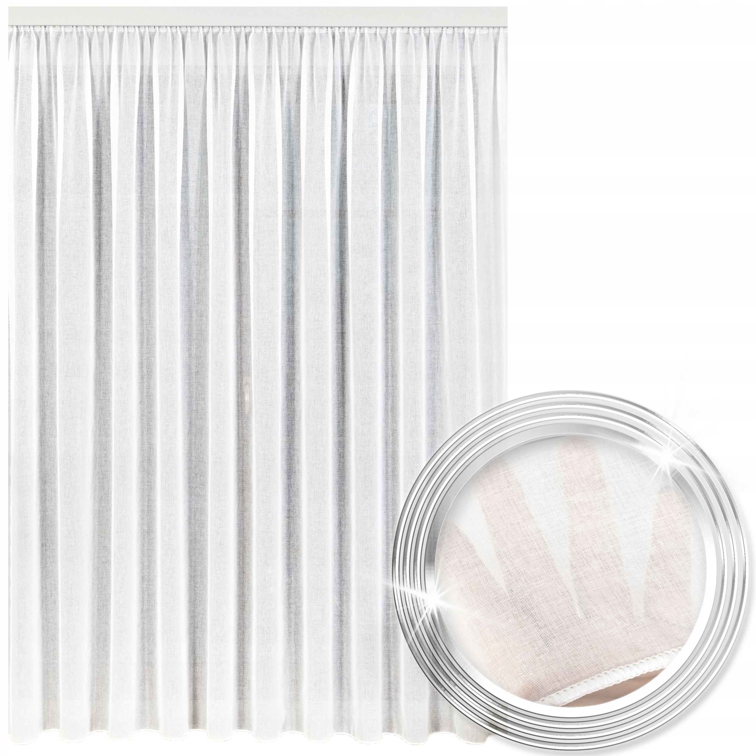 Hotová Záclona Bílá Etamina Na Pásku S Olovnicí Do Obývacího Pokoje 550x190