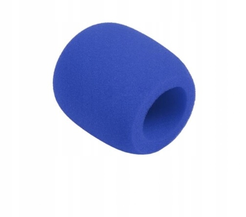 GĄBKA OSŁONA na MIKROFON 8x7cm NIEBIESKA (0521)