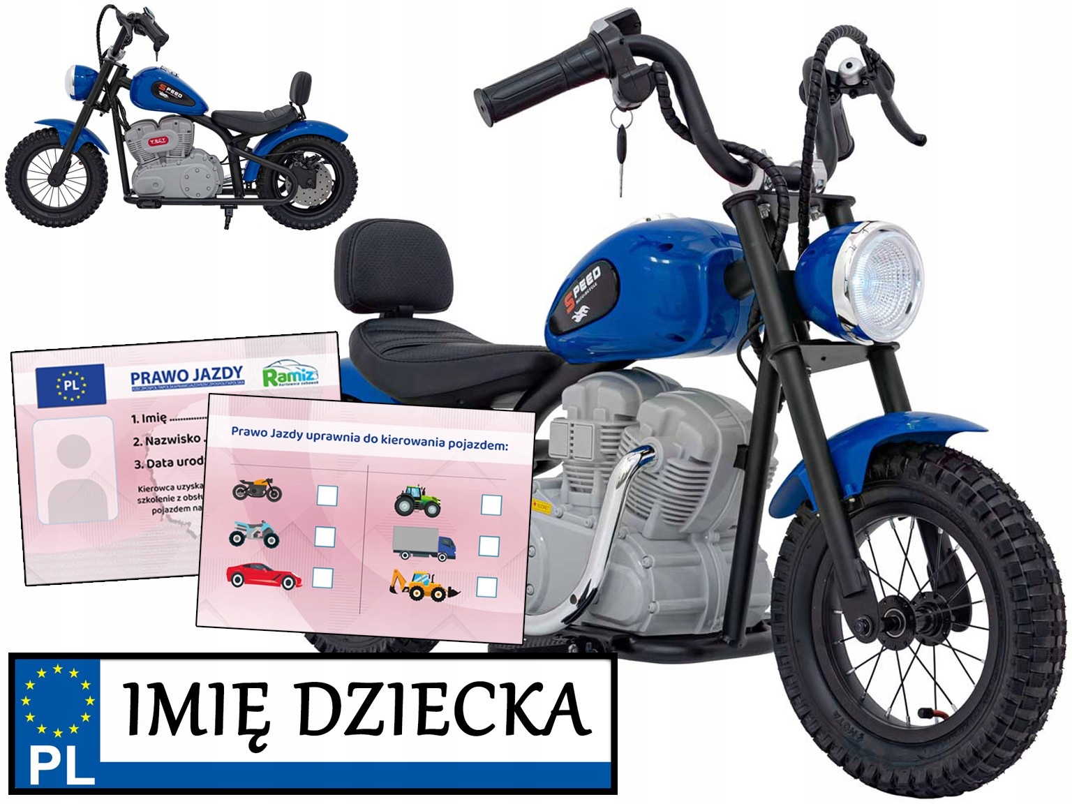 Motorek Elektryczny Dla Dzieci na akumulator Speed Power prawo jazdy