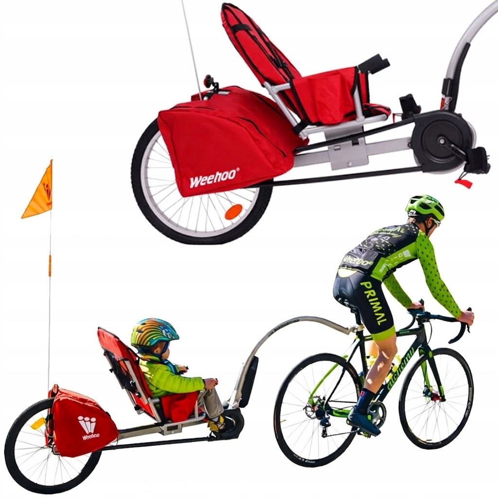 Przyczepka Rowerowa Dla Dzieci 2-9 Lat Do 36kg Weehoo Turbo| Sakwy+pasy+hol