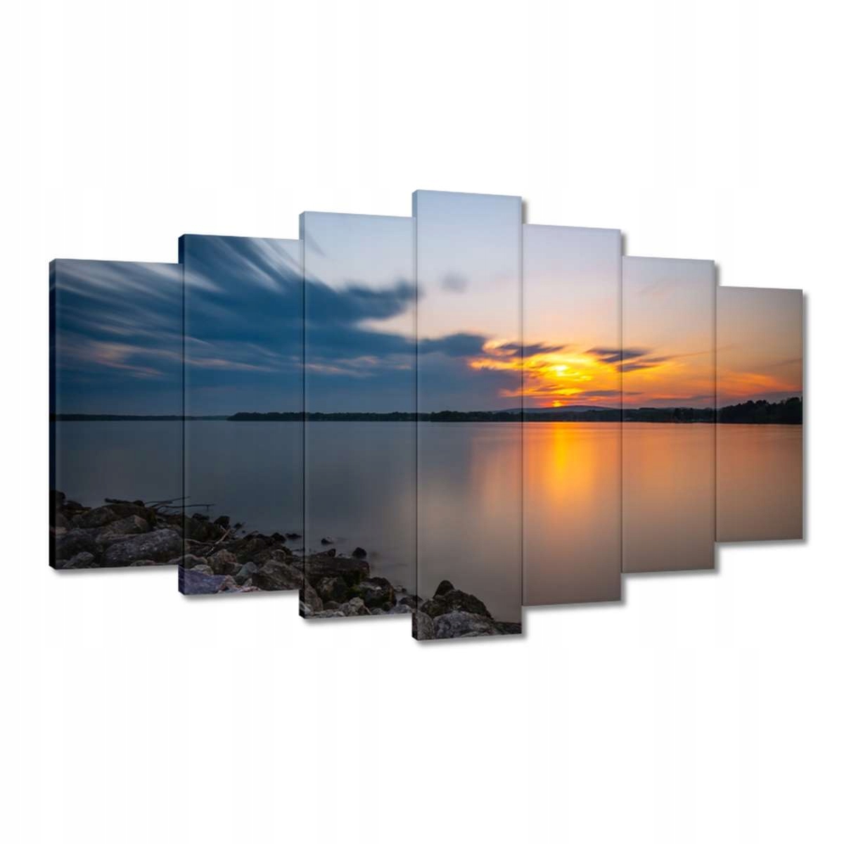 Obrazy 140x80 Kamenná pláž jezero