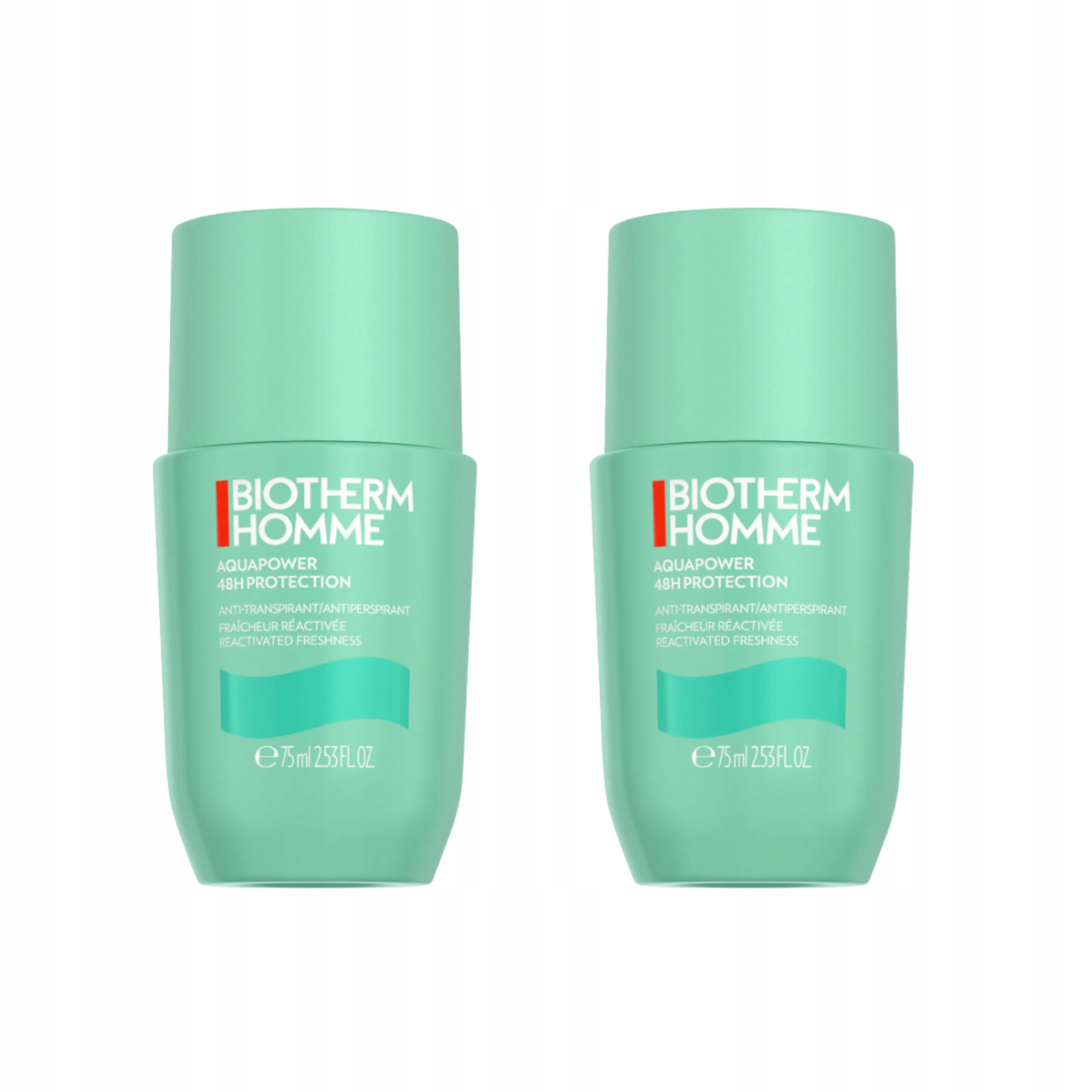 Sada 2x Biotherm Homme Aquapower Ice Effect 48H antiperspirant 75 ml