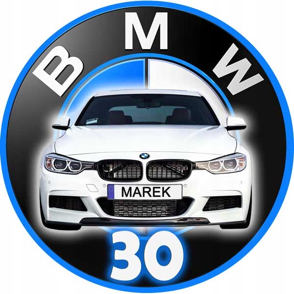 OPŁATEK na tort logo BMW front auta + imię i wiek Rodzaj ozdoby waflowe