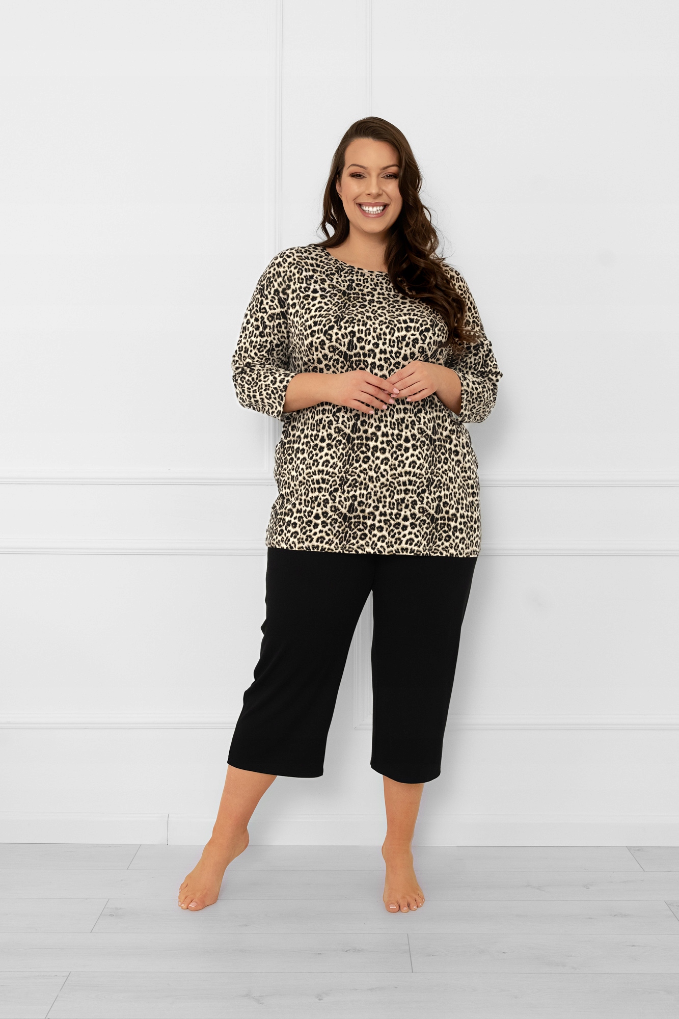Dámské pyžamo 3/4 rukáv, 3/4 kalhoty Kenia XXXL Italian Fashion