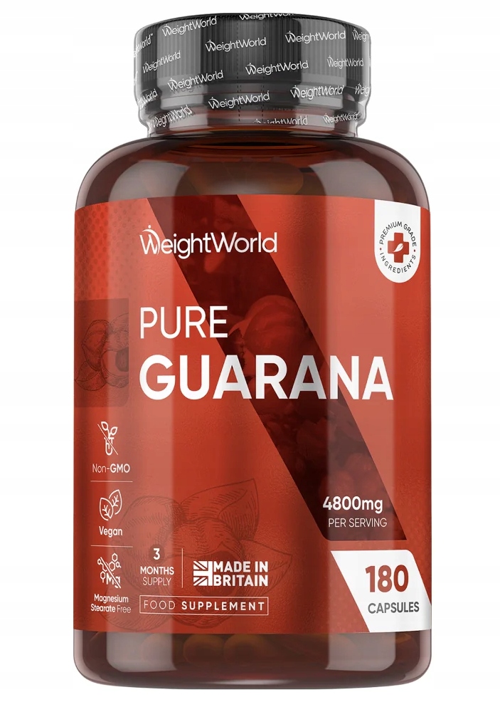 Guarana 180 kapslí Silný Extrakt Guarana Extract
