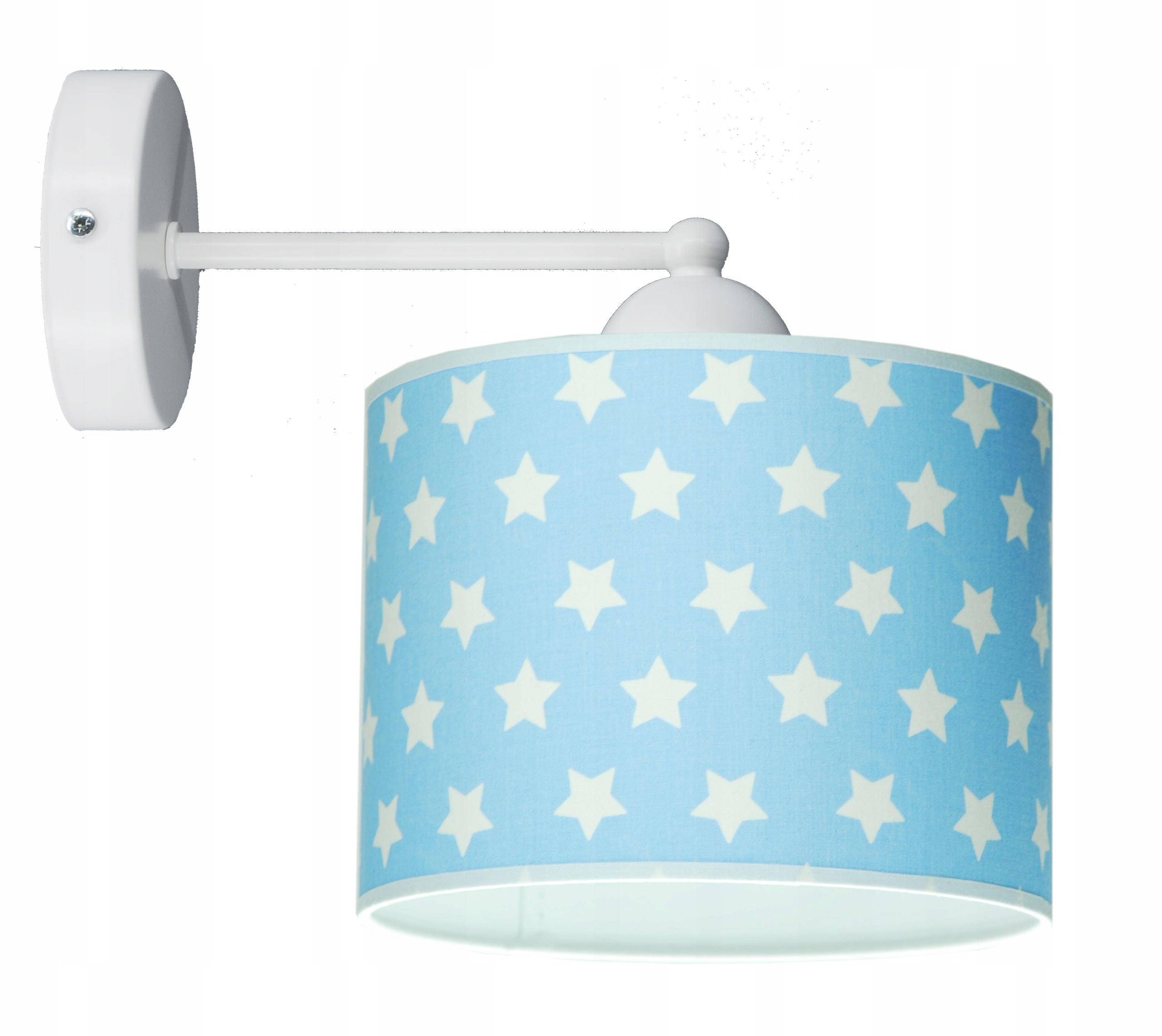 Kinkiet dla dzieci nowoczesny abażur niebieski w białe gwiazdki 20 cm Led