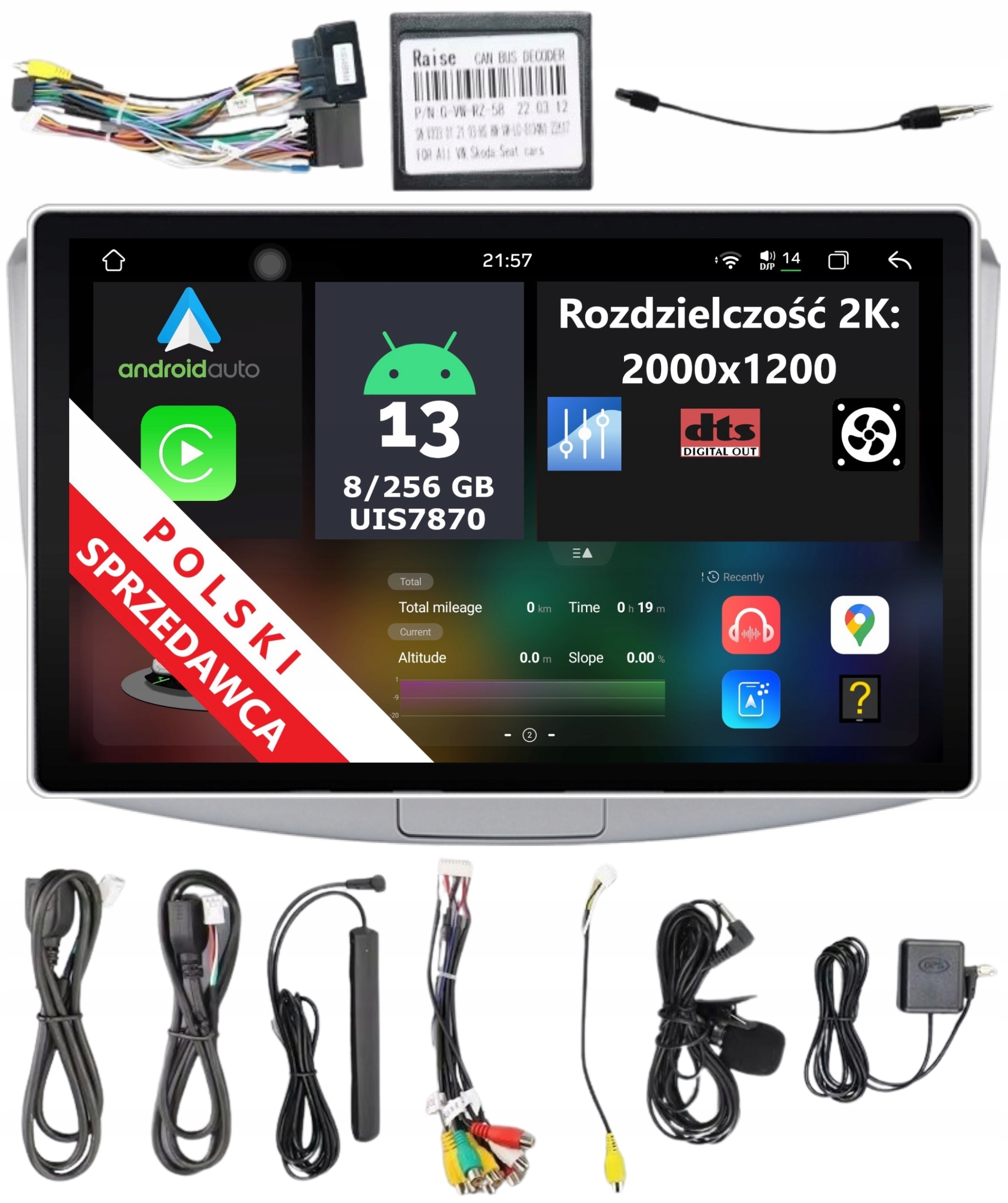11,5" 2K Qled Navigace Android Vw Passat B6 B7 CC 8/256 Gb Dsp Carplay Lte