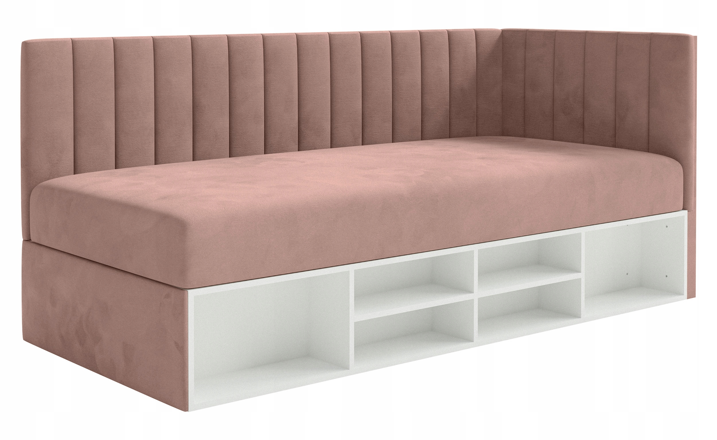 Postel pro mláděž 90x200 cm Ventrio světle růžová, hydrofobní velur