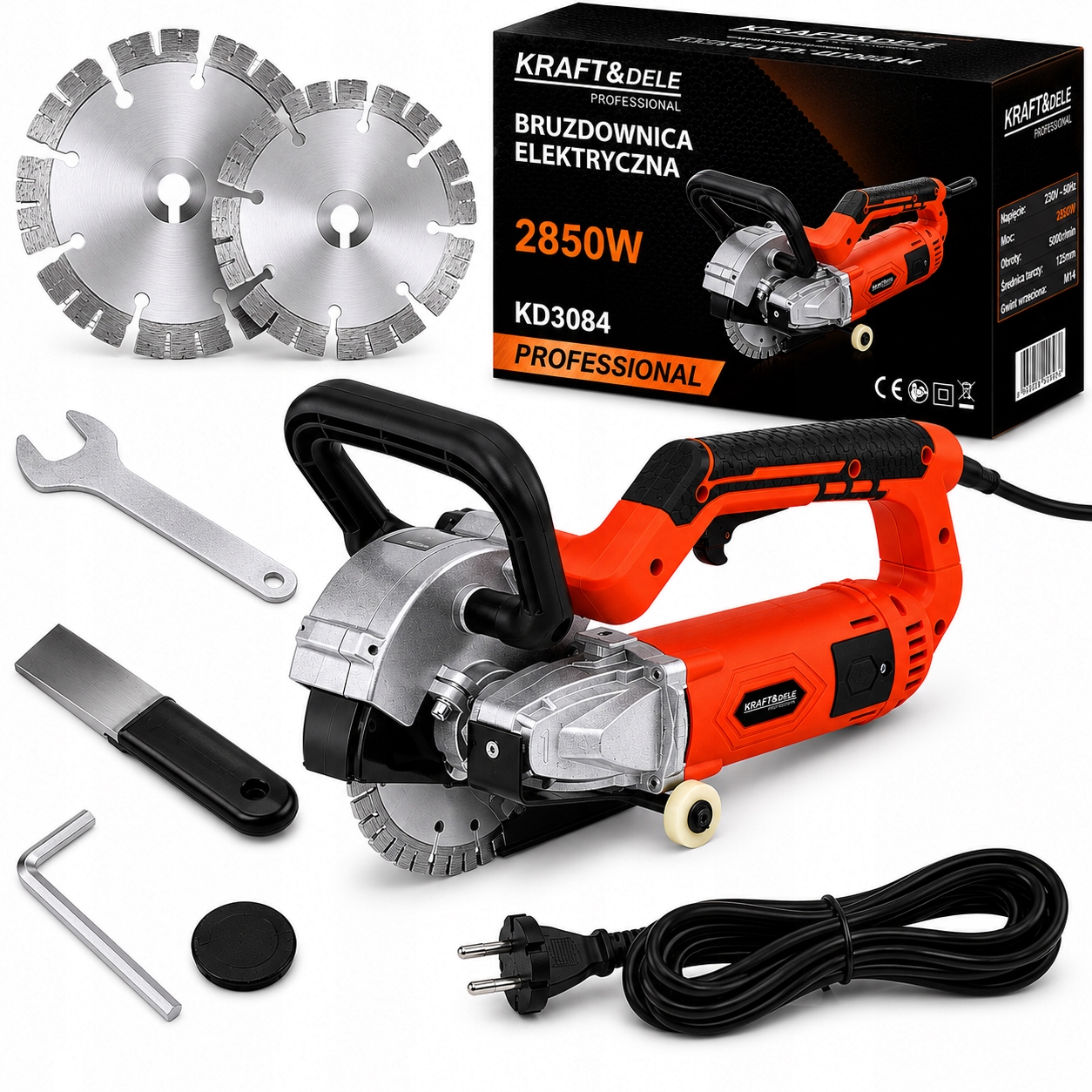 Elektrická Bruska Na Beton Cihlová 2850W M14 125MM Kraft&dele KD3084