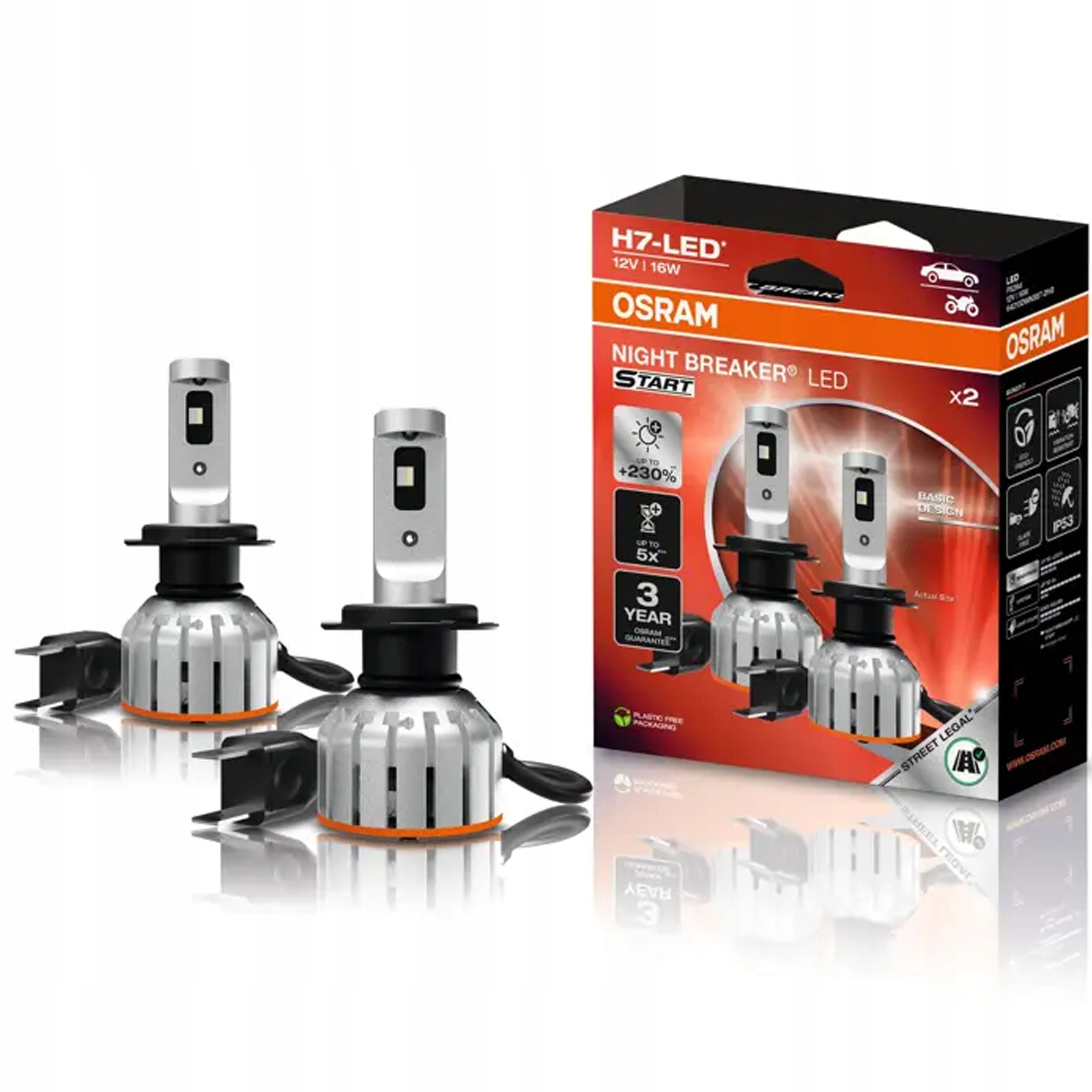 Osram 64210DWNBST-2HB Led žiarovka (Kartón 2ks) H7 12V 16W PX26D...