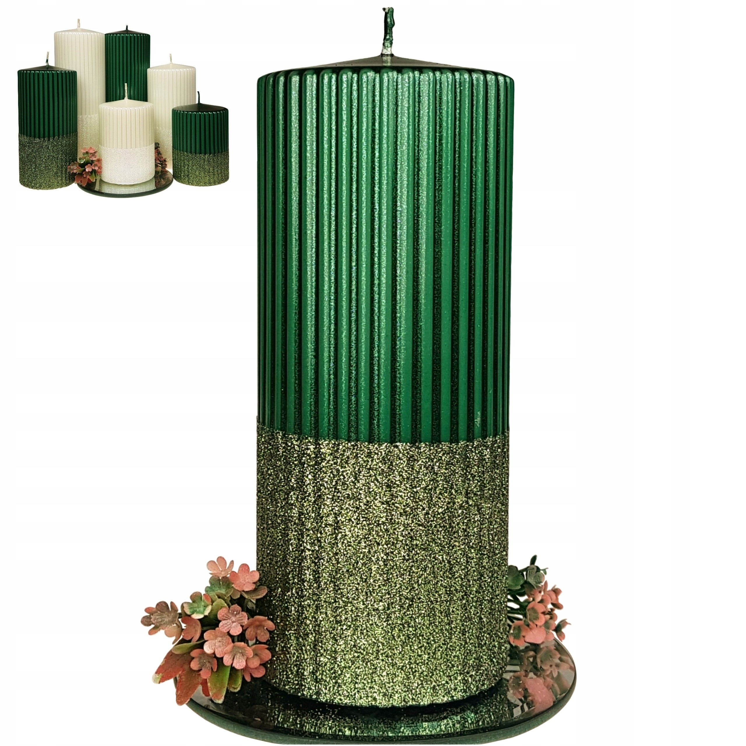 

Świeca Ryflowana Brokatti -200/70 Butelkowa Zieleń