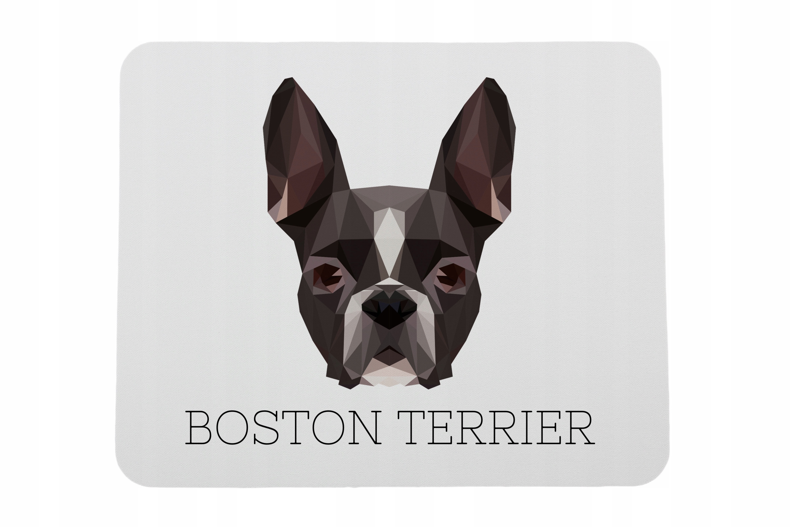 Boston Terrier, Boston Bull Terrier -geometryczna podkładka ze zdjęciem i n