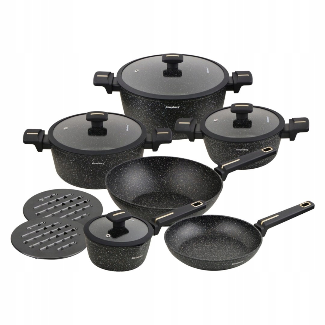 Sada 12 Kusů Mramorových Hrnců Klausberg KB-7968