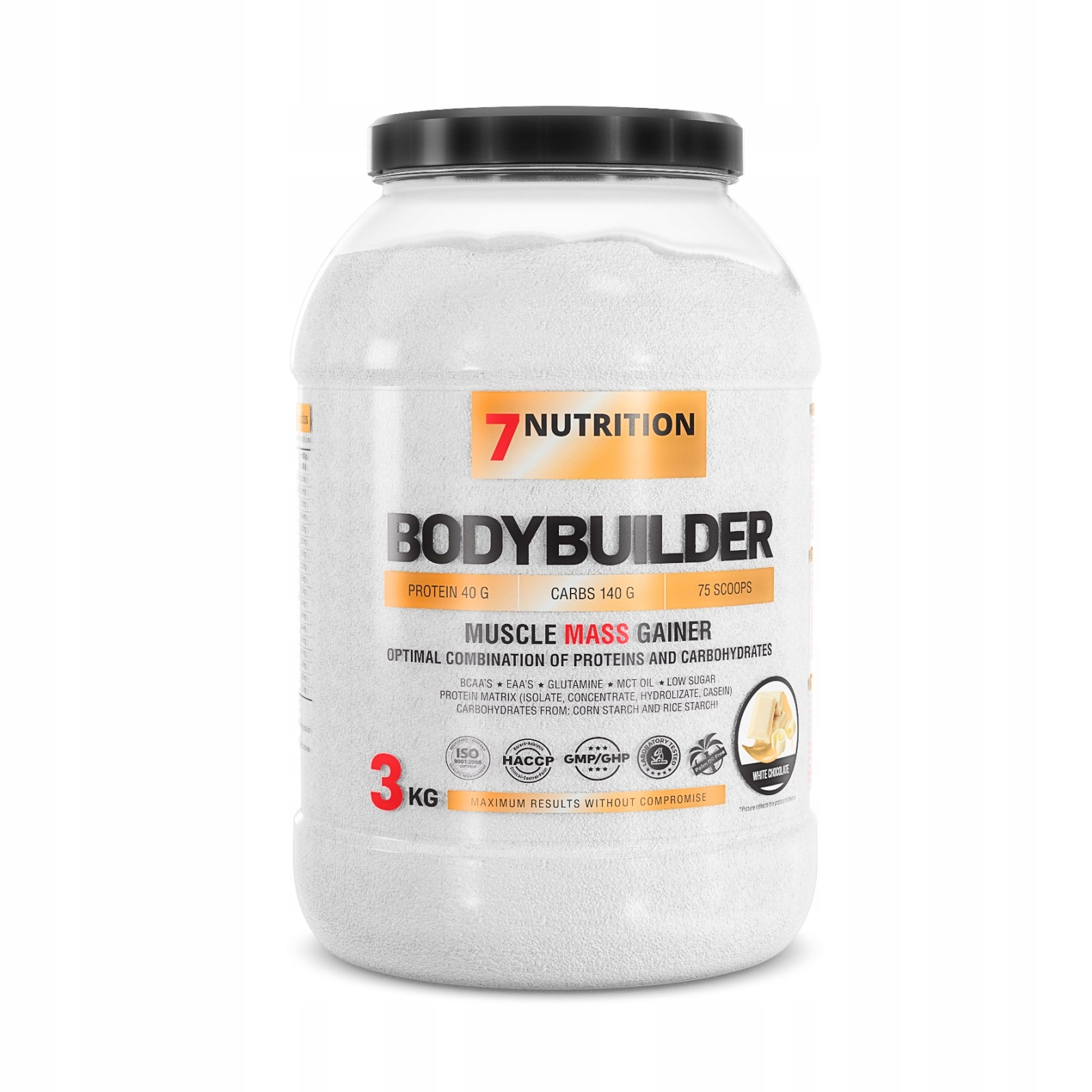 7NUTRITION Bodybuilder 3KG Gainer Hmotnost Sacharidy